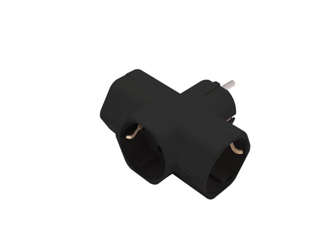 Ficha tripla 16A preto Chacon