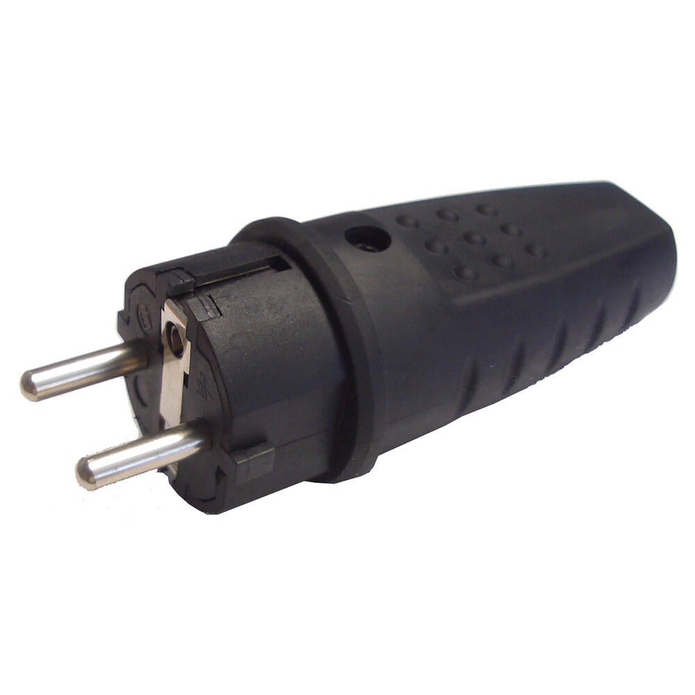 Ficha m 2p+t schuko 4.8mm pvc 16a preta - 2