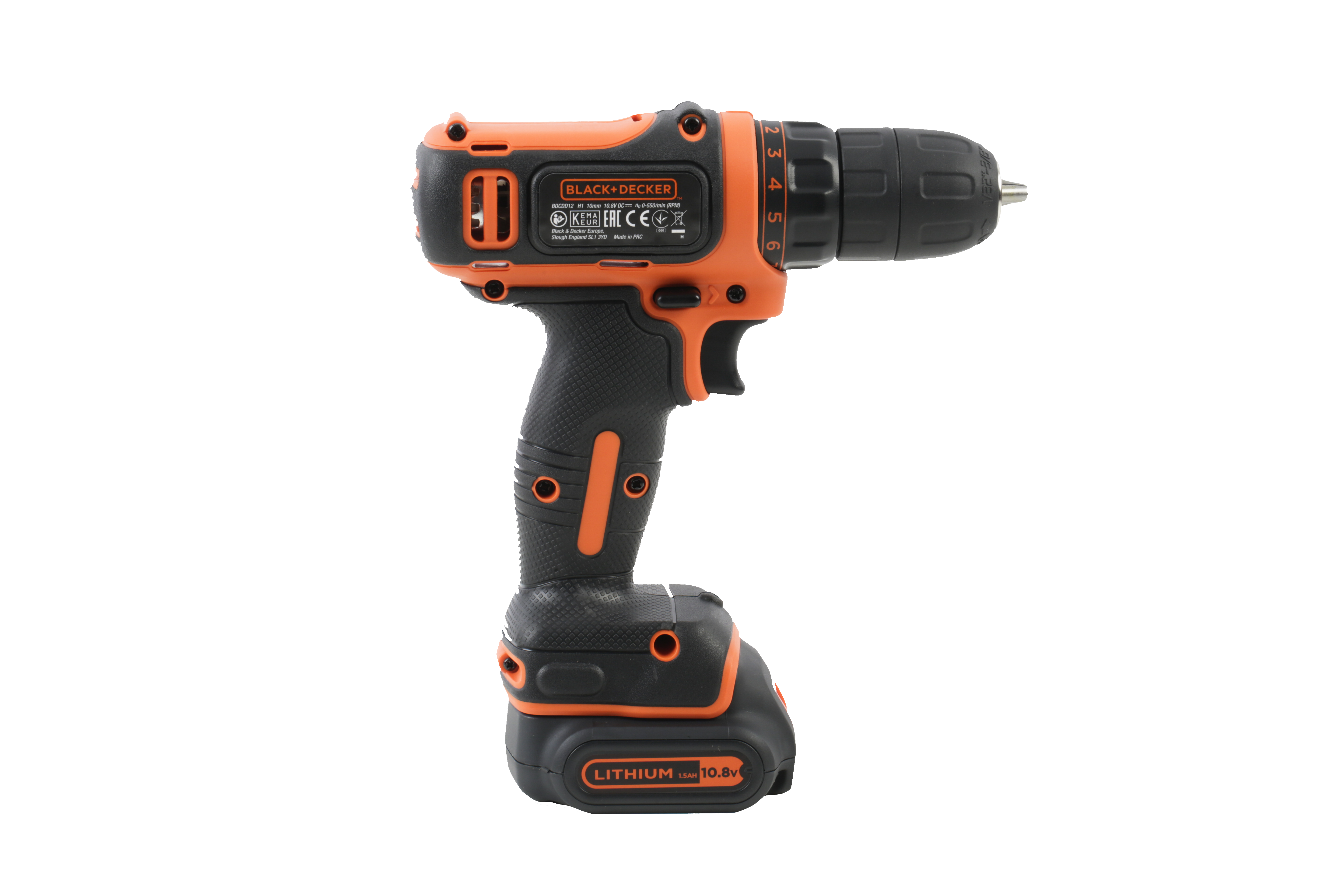 Avvitatore a batteria BLACK + DECKER BDCDD12KB-QW 10.8V 1.5Ah, 2 batterie + valigetta in plastica - 14