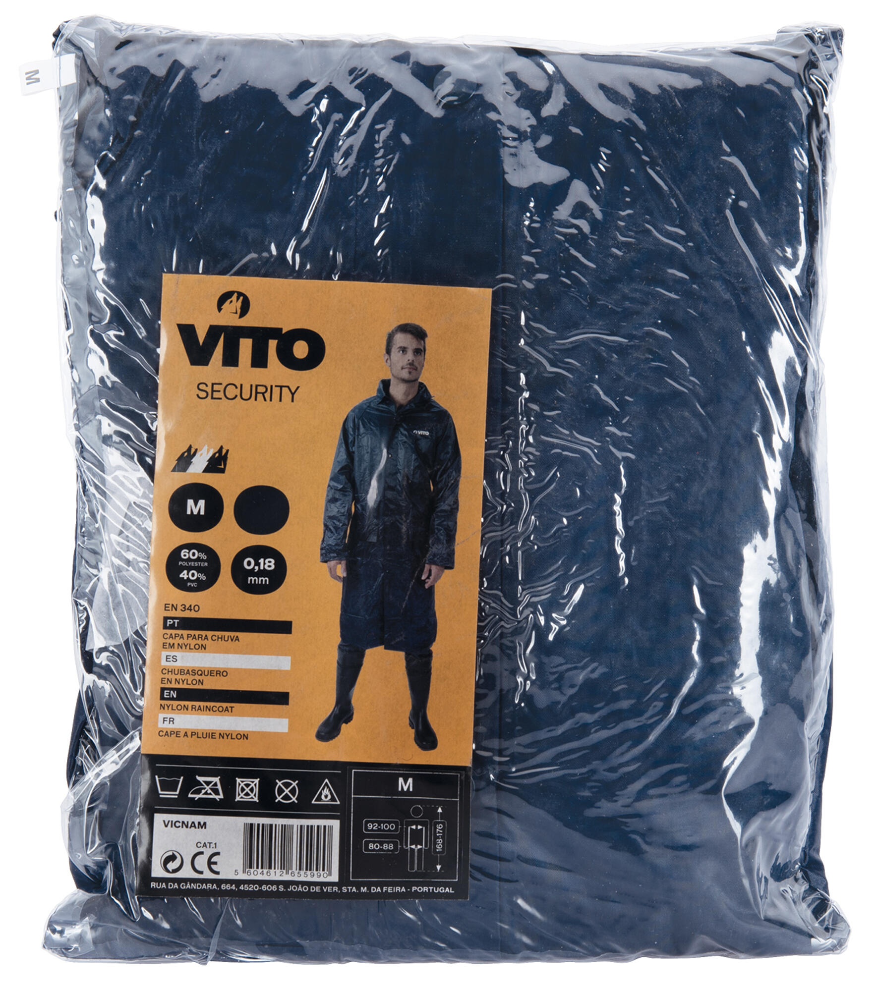 Capa para chuva de nylon e pvc azul L - 2