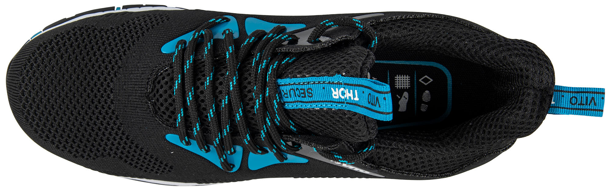 Sapato de segurança preto e azul S1P tamanho 45 Vito Thor - 6