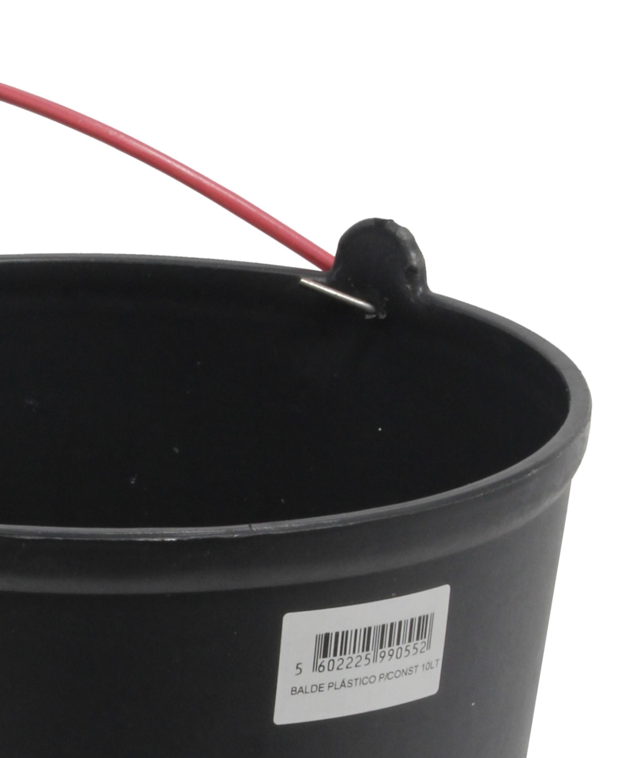 Balde com puxador preto plástico 10L - 3