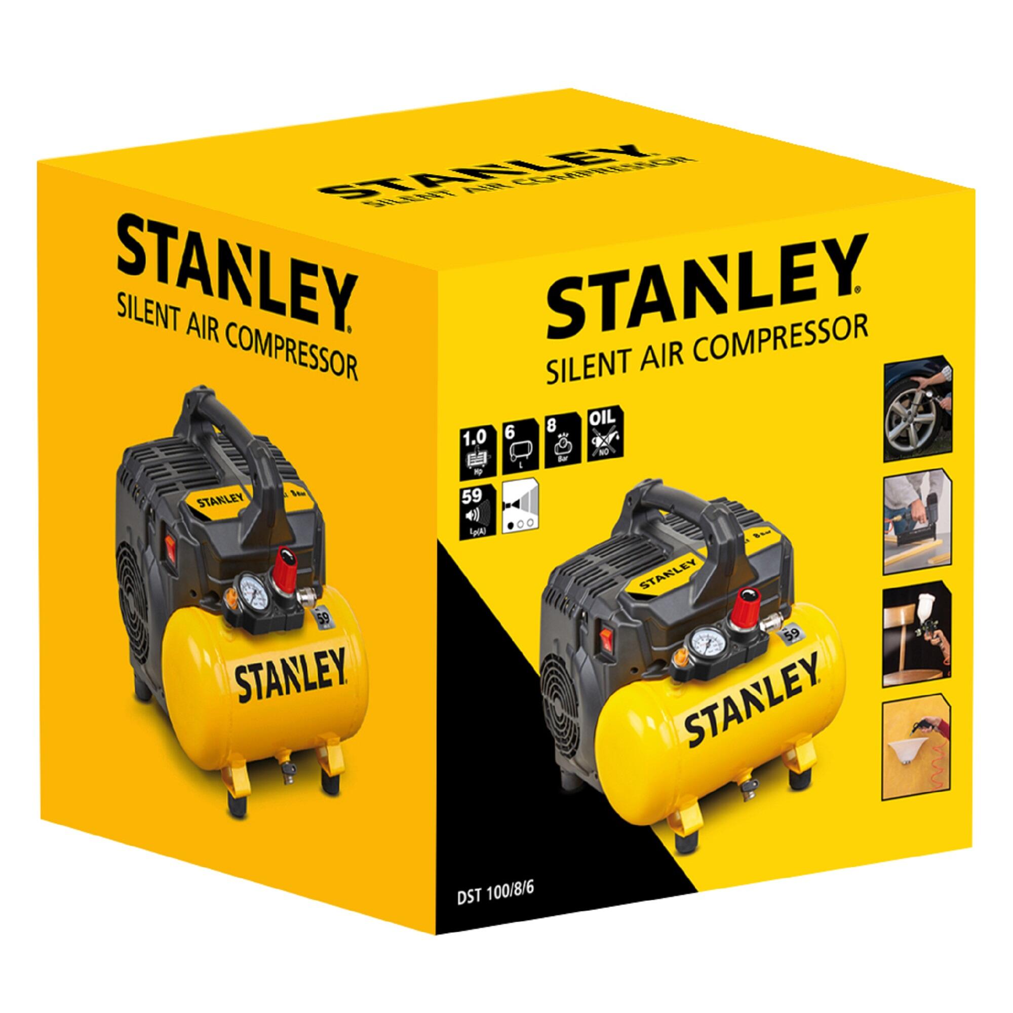 Compressor sem óleo Stanley DST 100/8/6 6L 1CV - 4