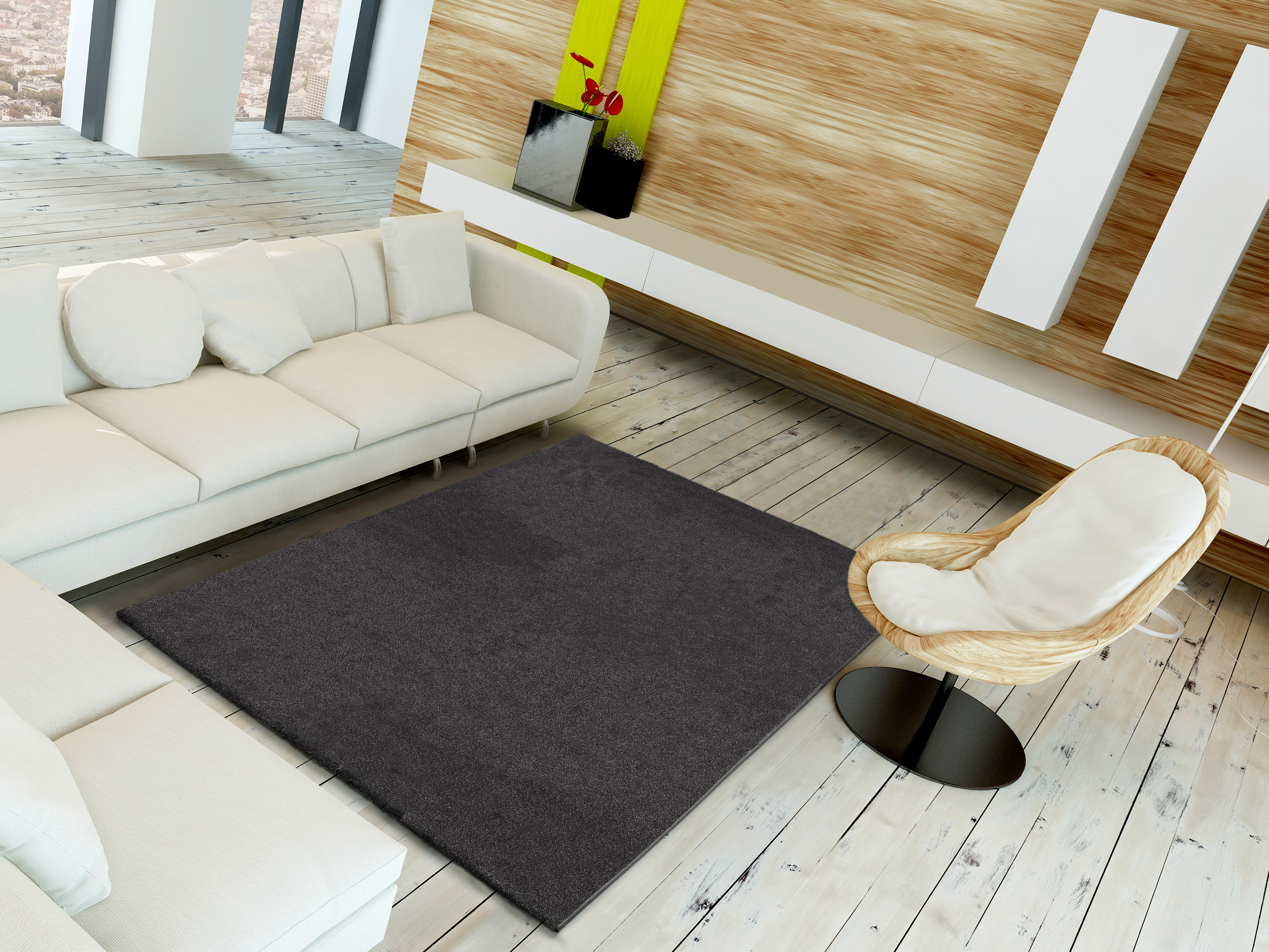 Tapete liso VELUR 160X230 cm cinza - 2