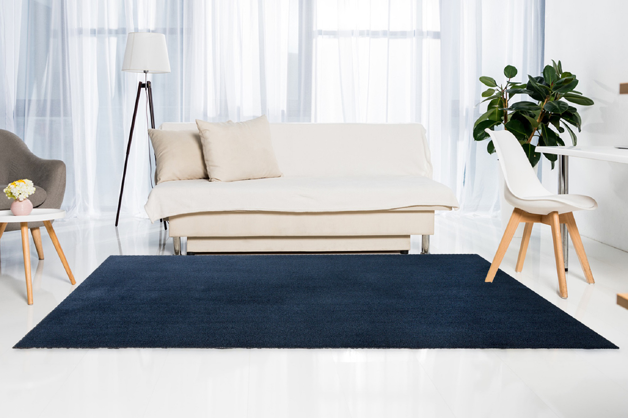 Tapete liso TOUCH 090 AZUL ESCURO 60X115CM - 2