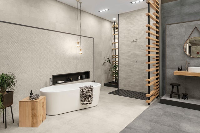 Revestimento cerâmico Urban Stone Greige 30x90 cm