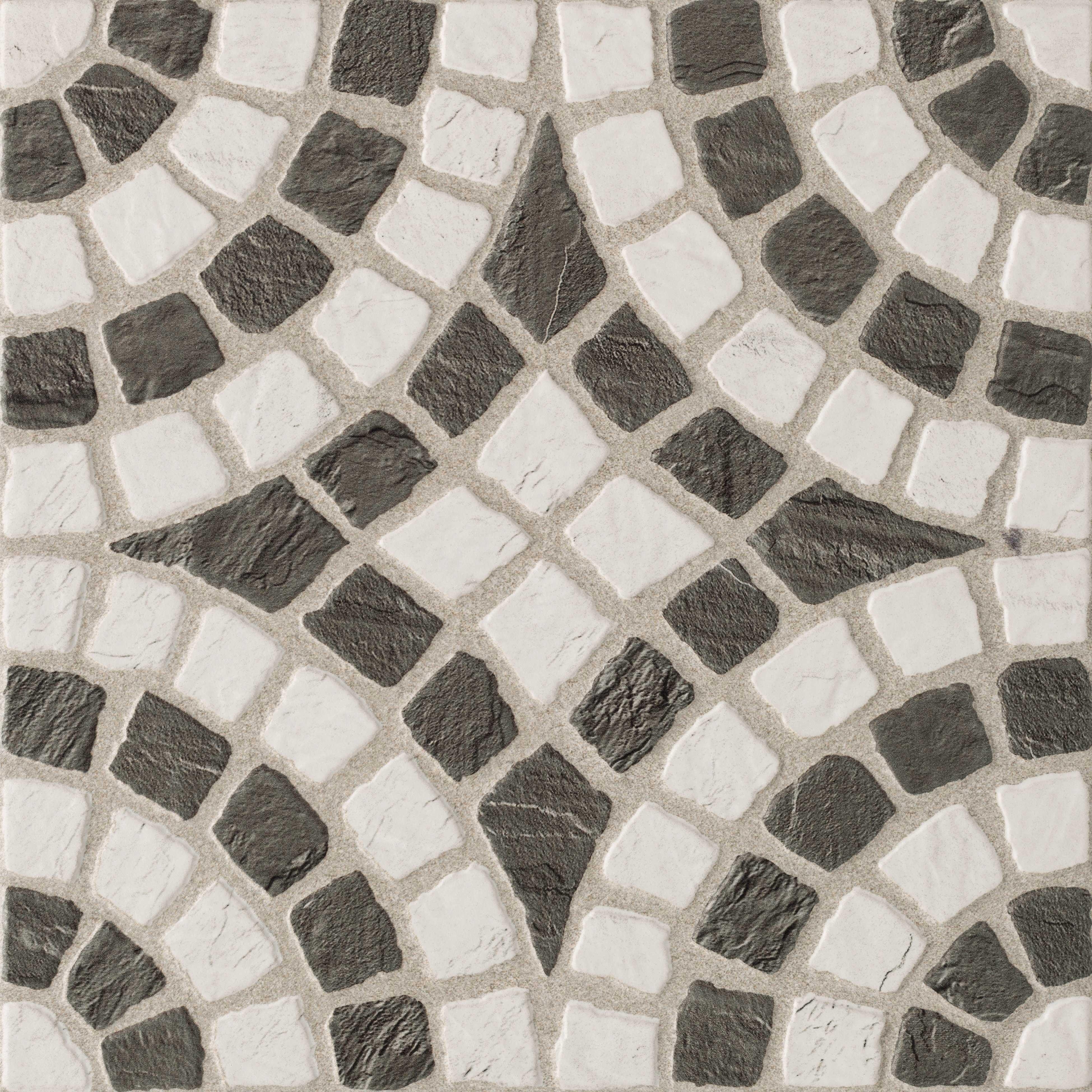 Pavimento cerâmico Calçada Portuguesa Black White 33x33 cm - 3