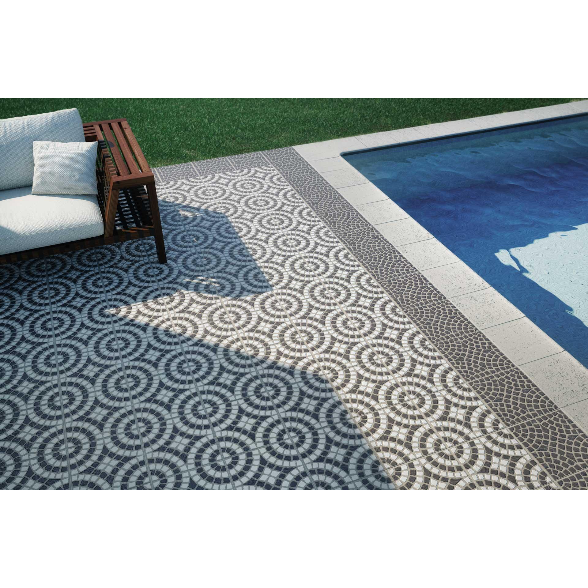 Pavimento cerâmico Calçada Portuguesa Black White 33x33 cm - 2