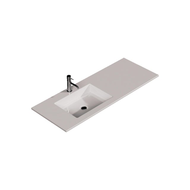 Lavatório de encastrar apoio esquerdo branco 121x46x11,5 cm Banhoazis Lupi