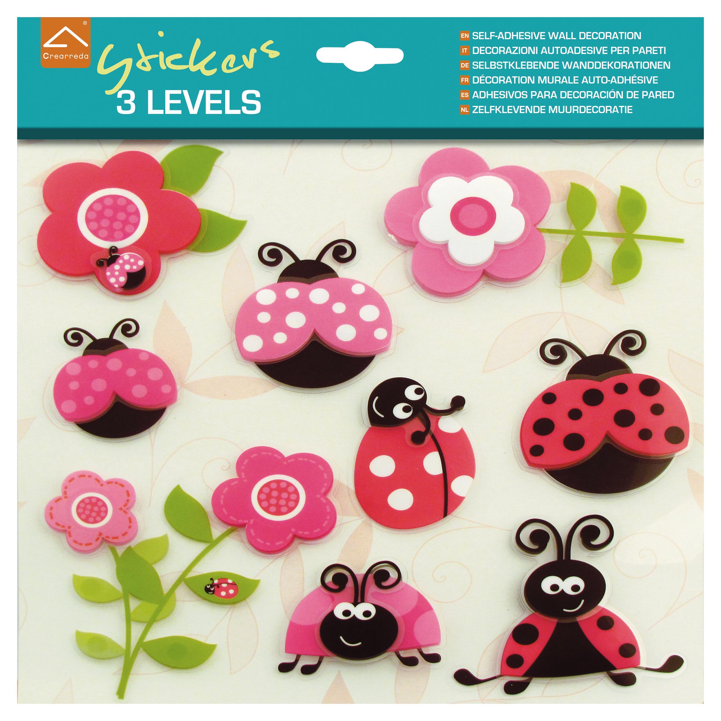 Adesivo decorativo 3 level kids- Ladybugs 31x30 cm multicolore - 5