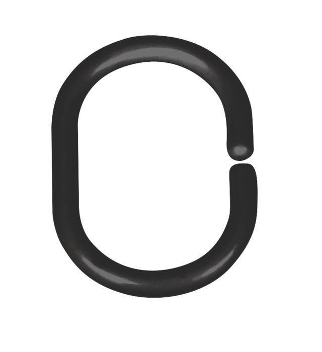 Argola para cortina de duche preto 12 peças Wenko