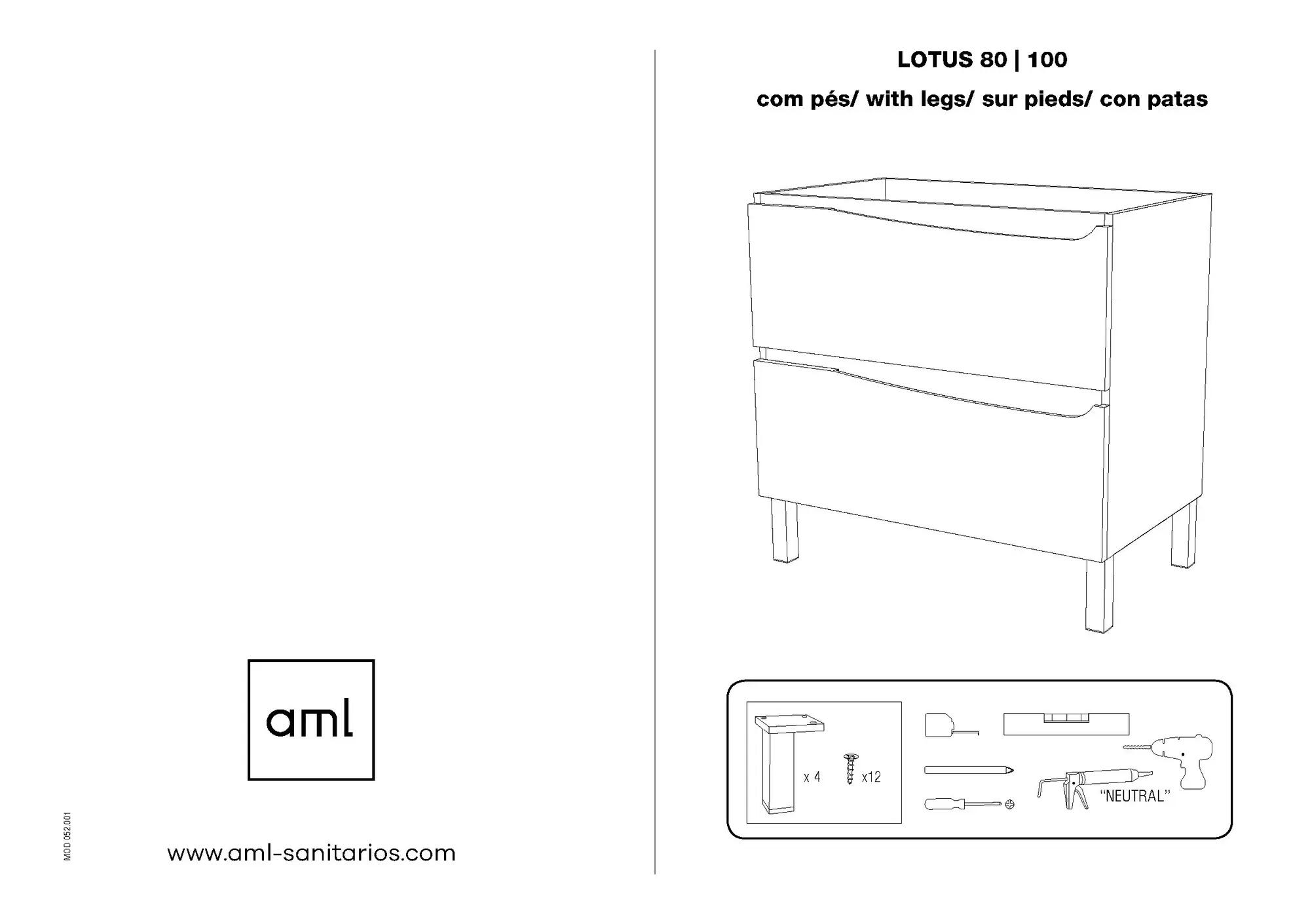 Móvel de casa de banho LOTUS 80 CARVALHO NATURAL/BRANCO 2 GAVETAS - 5