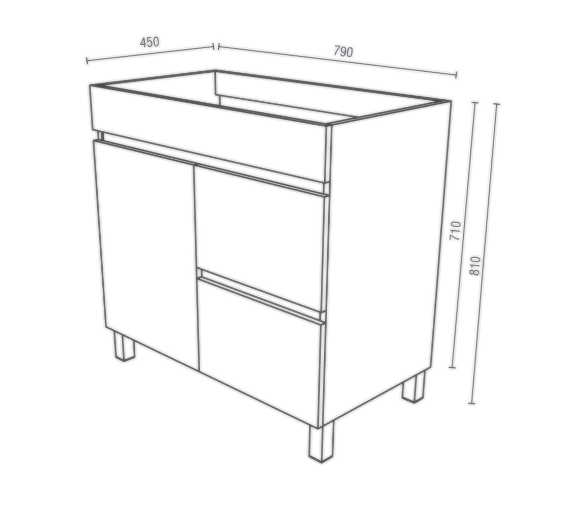 Móvel de casa de banho ZEUS 80 CARVALHO NATURAL 2PORTAS + 1GAVETA - 7