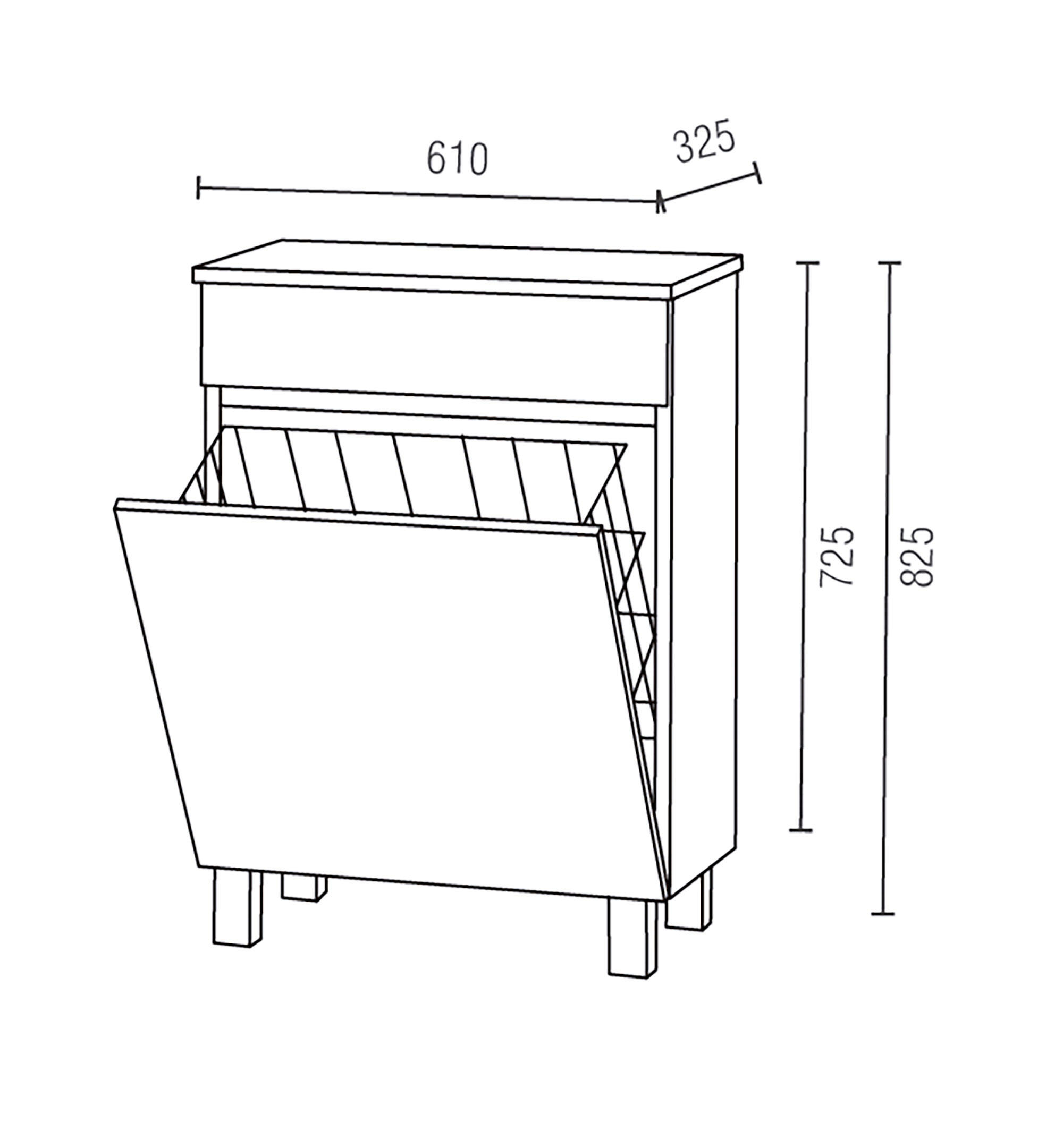 Móvel coluna arrumação casa de banho com cesto 60x32x72,5 cm cinzento escuro Zeus - 6