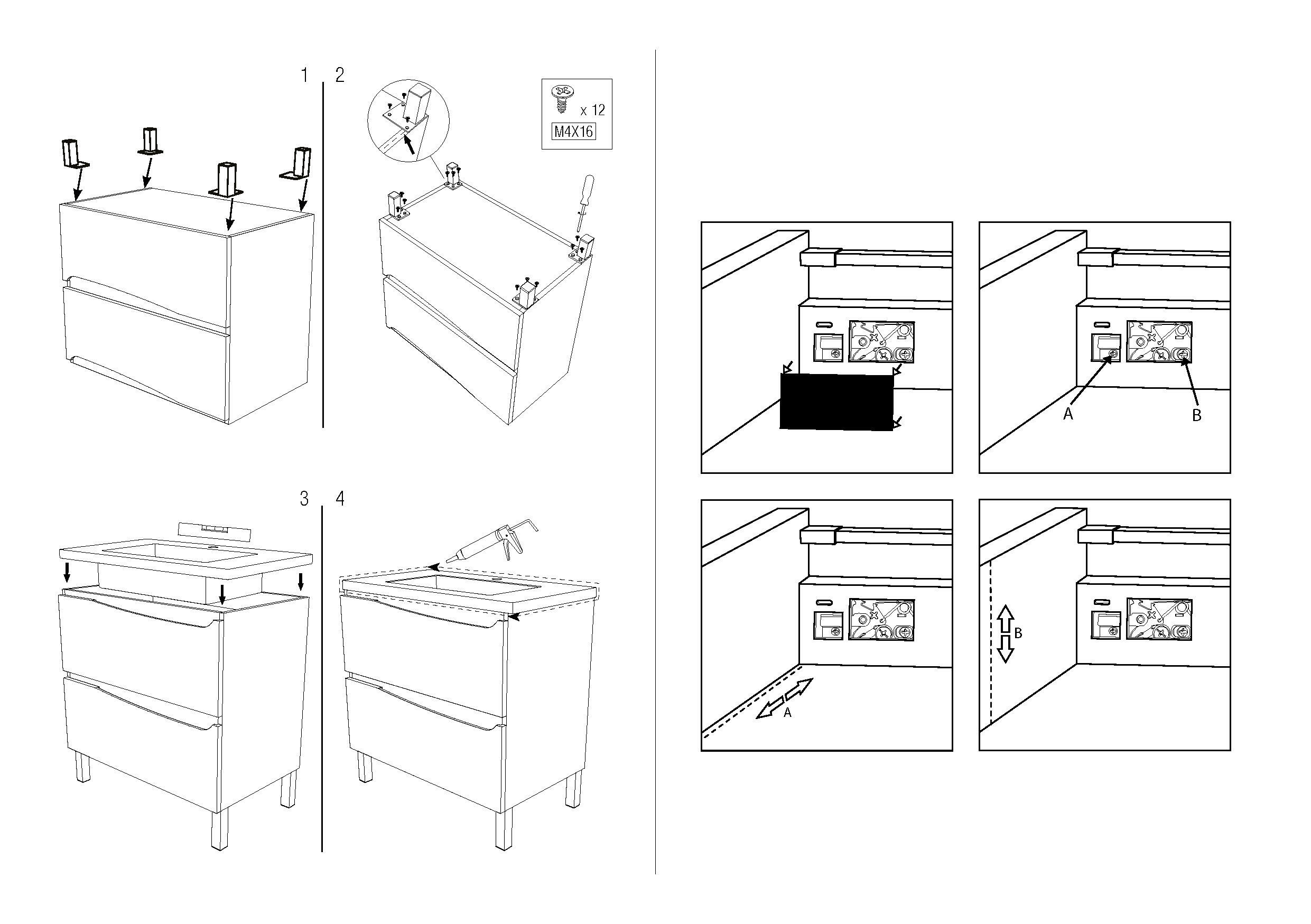 Móvel de casa de banho LOTUS 80 CARVALHO NATURAL/BRANCO 2 GAVETAS - 3