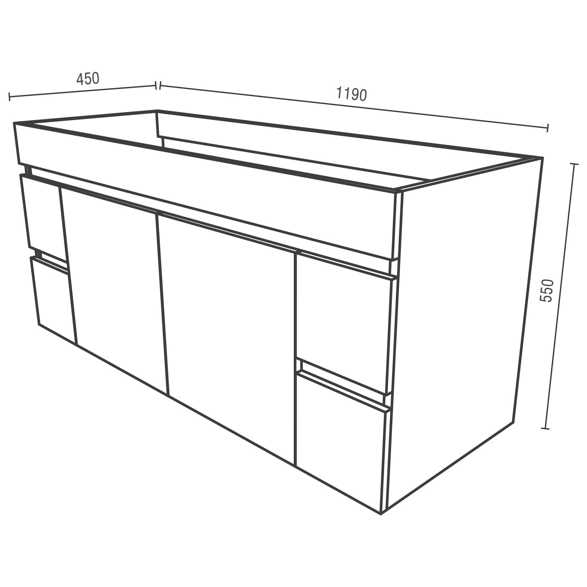Móvel de casa de banho ZEUS SUSPENSO CARVALHO NATURAL 120 - 4