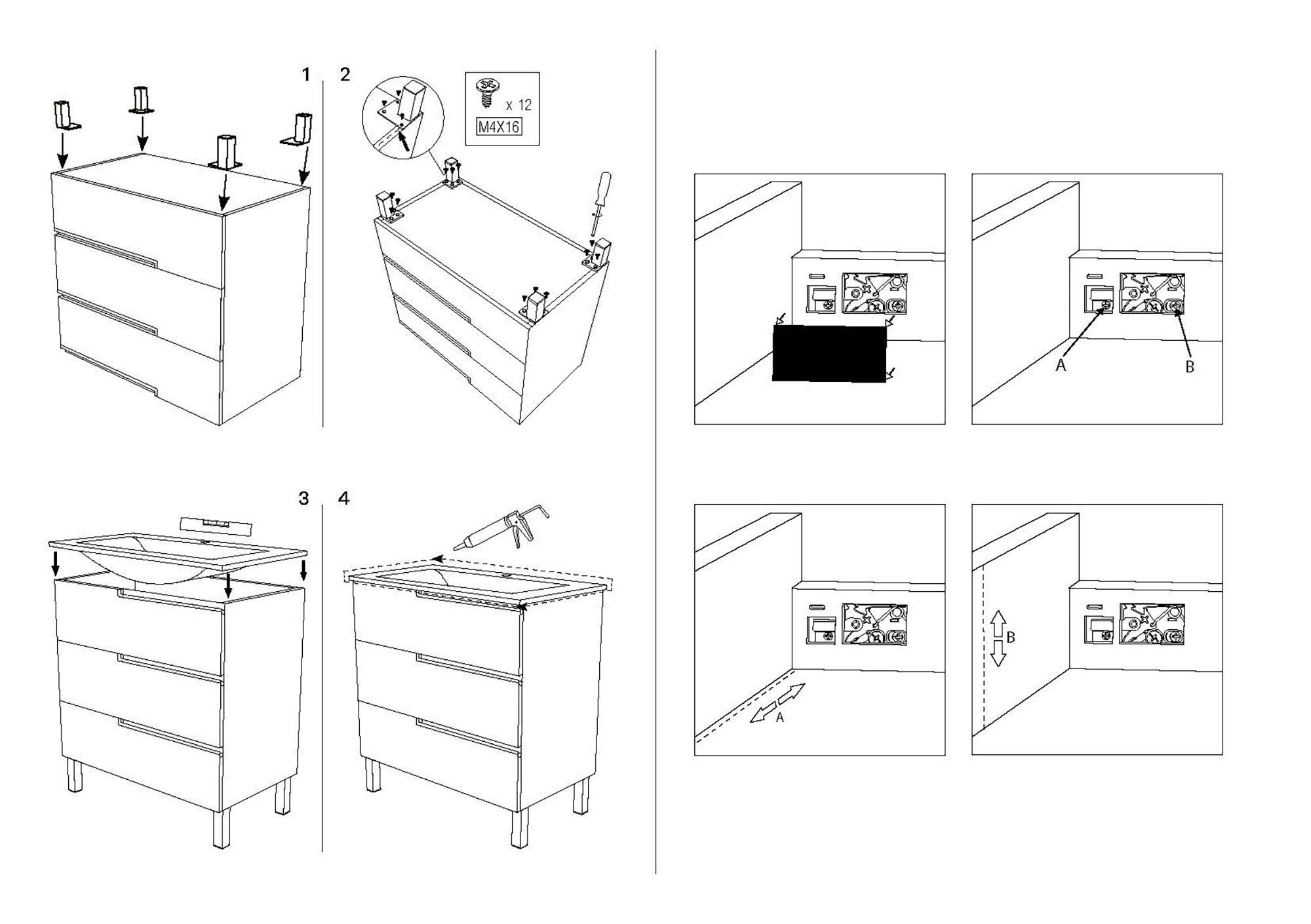 Móvel de casa de banho ONE 80 3 GAVETAS BRANCO - 6