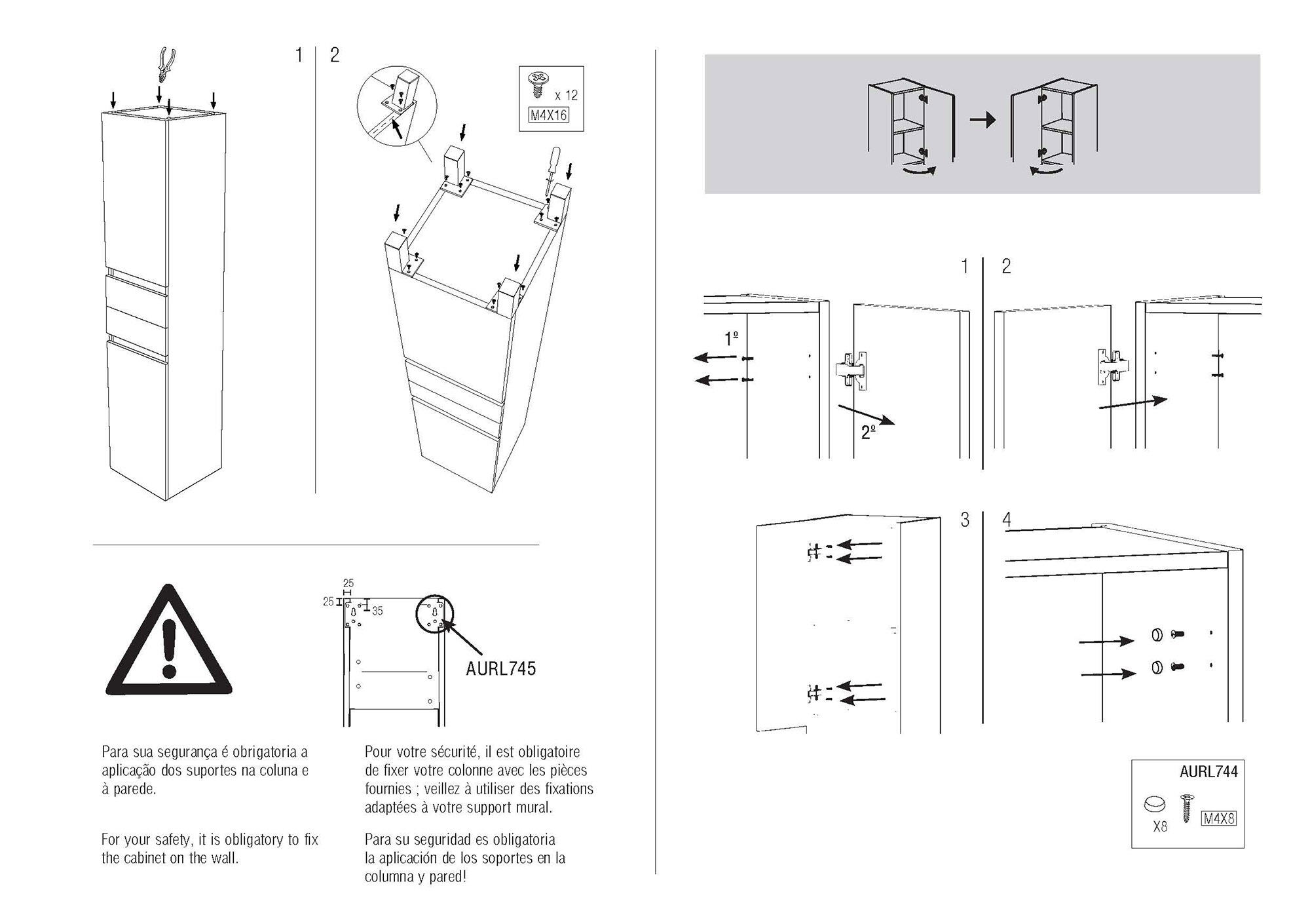 Móvel coluna arrumação casa de banho 40x172x31,5 cm cinzento escuro Zeus - 7