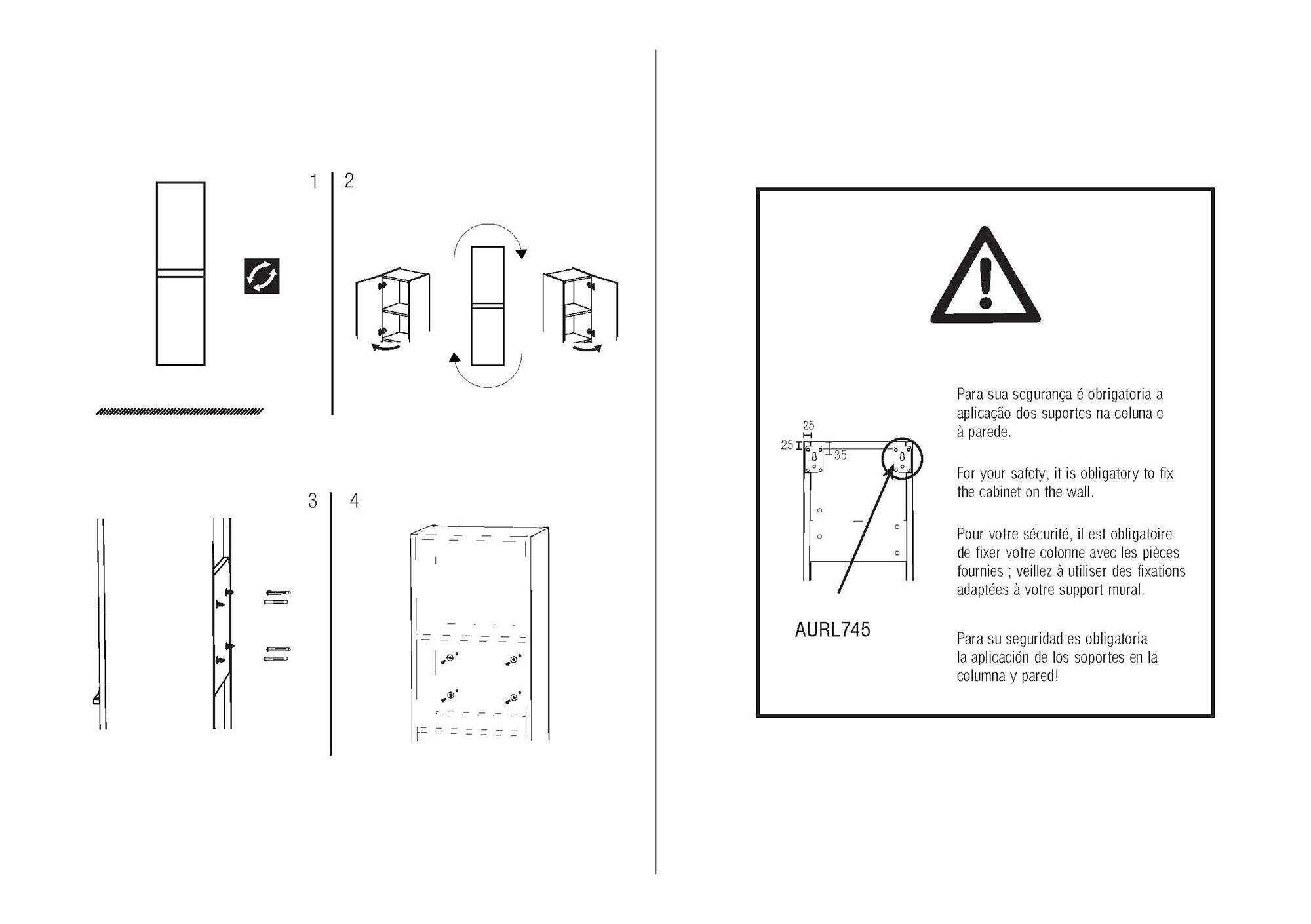 Móvel coluna arrumação casa de banho 35x160x25 cm cinzento escuro Zeus - 5