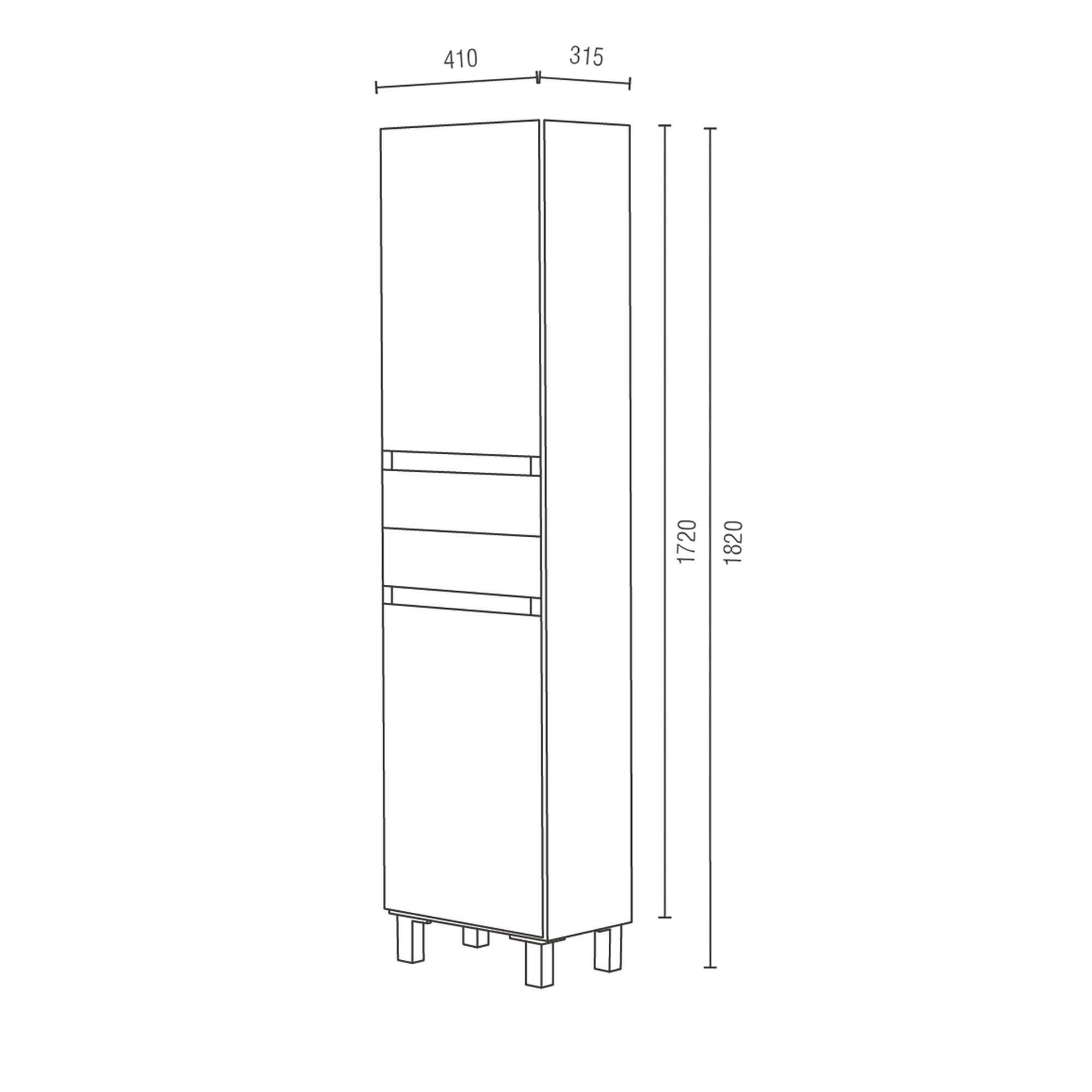 Móvel coluna arrumação casa de banho 40x172x31,5 cm cinzento escuro Zeus - 5
