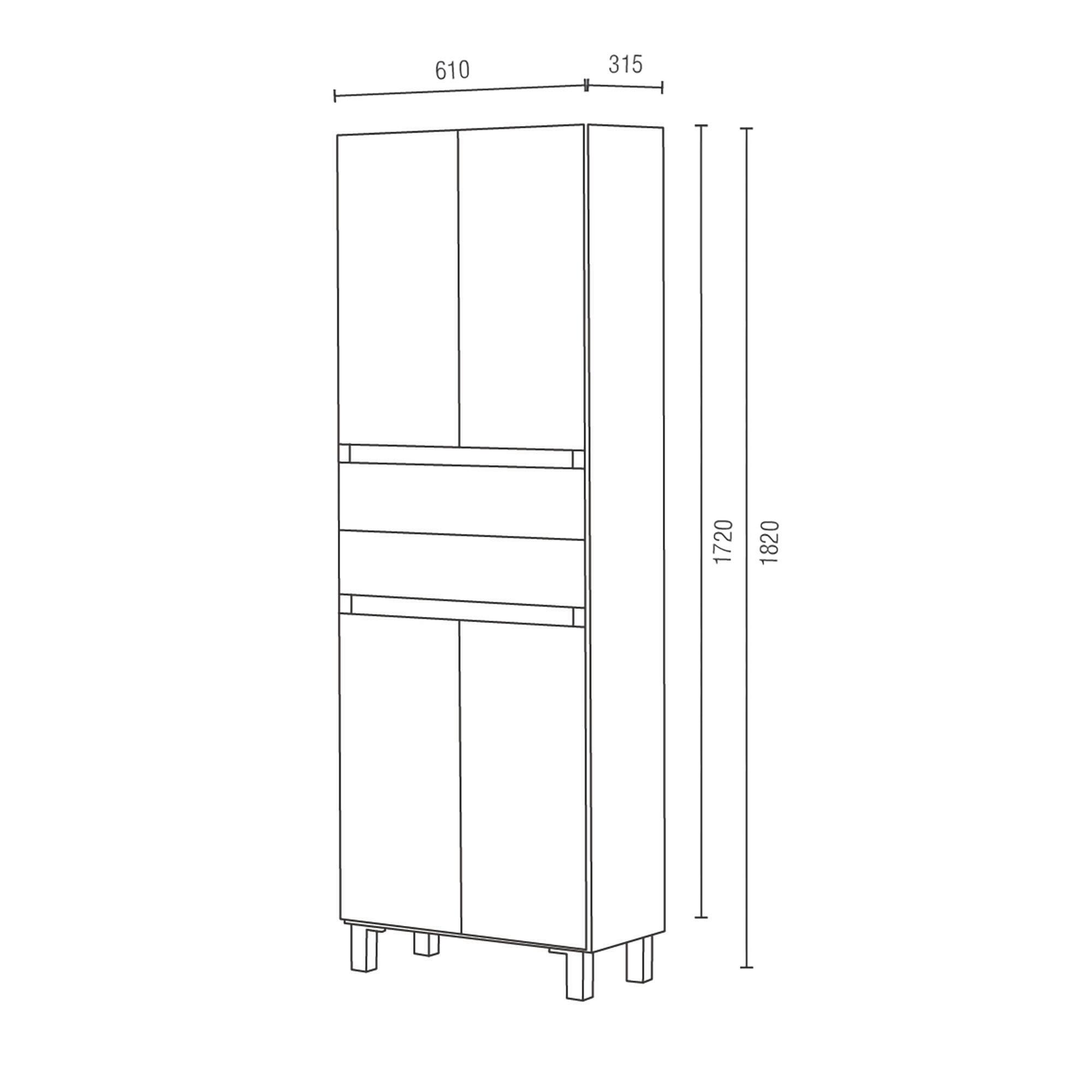 Móvel de arrumação para casa de banho 60x40x31,5 cm branco AML Zeus - 6