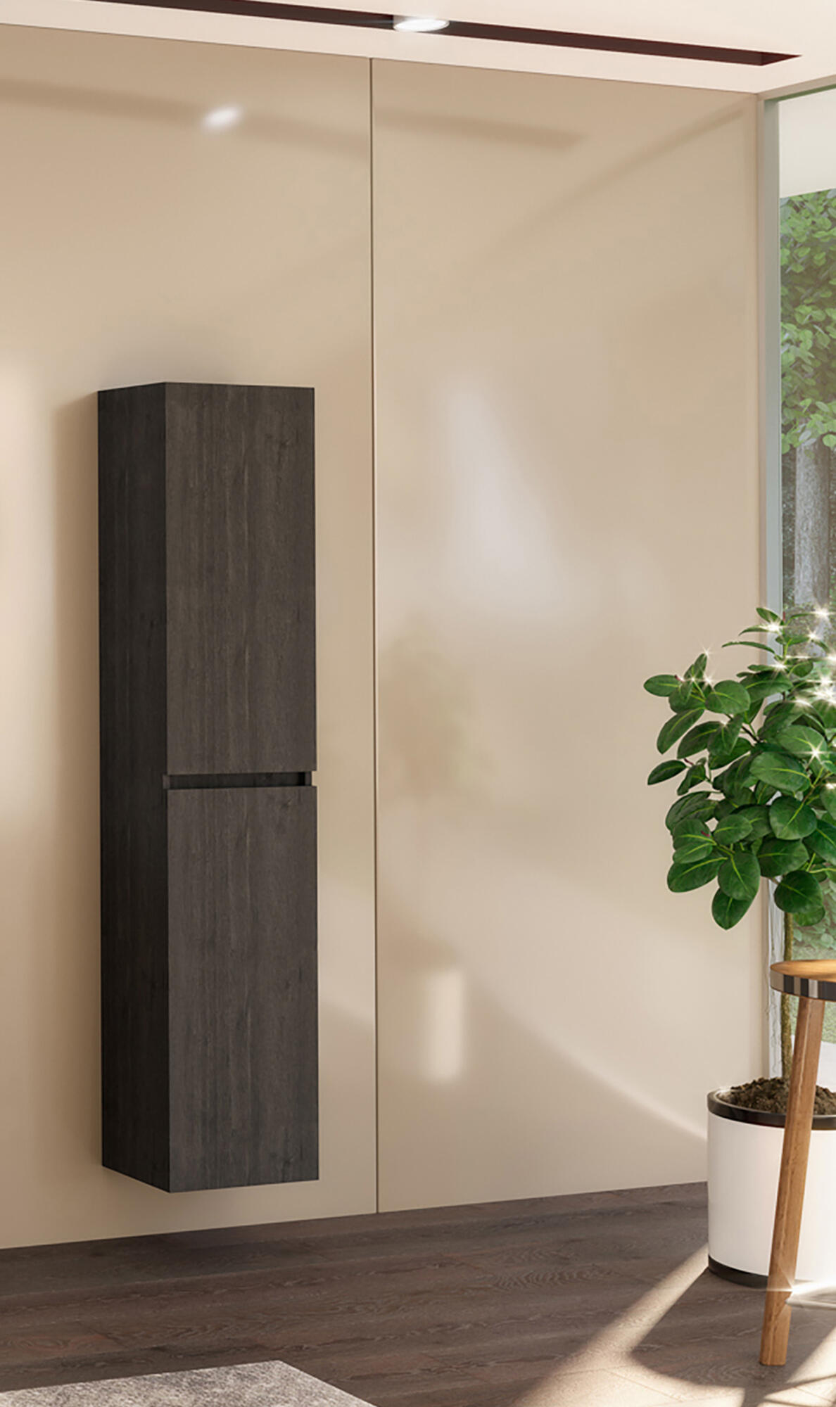 Móvel coluna arrumação casa de banho 35x160x25 cm cinzento escuro Zeus - 2