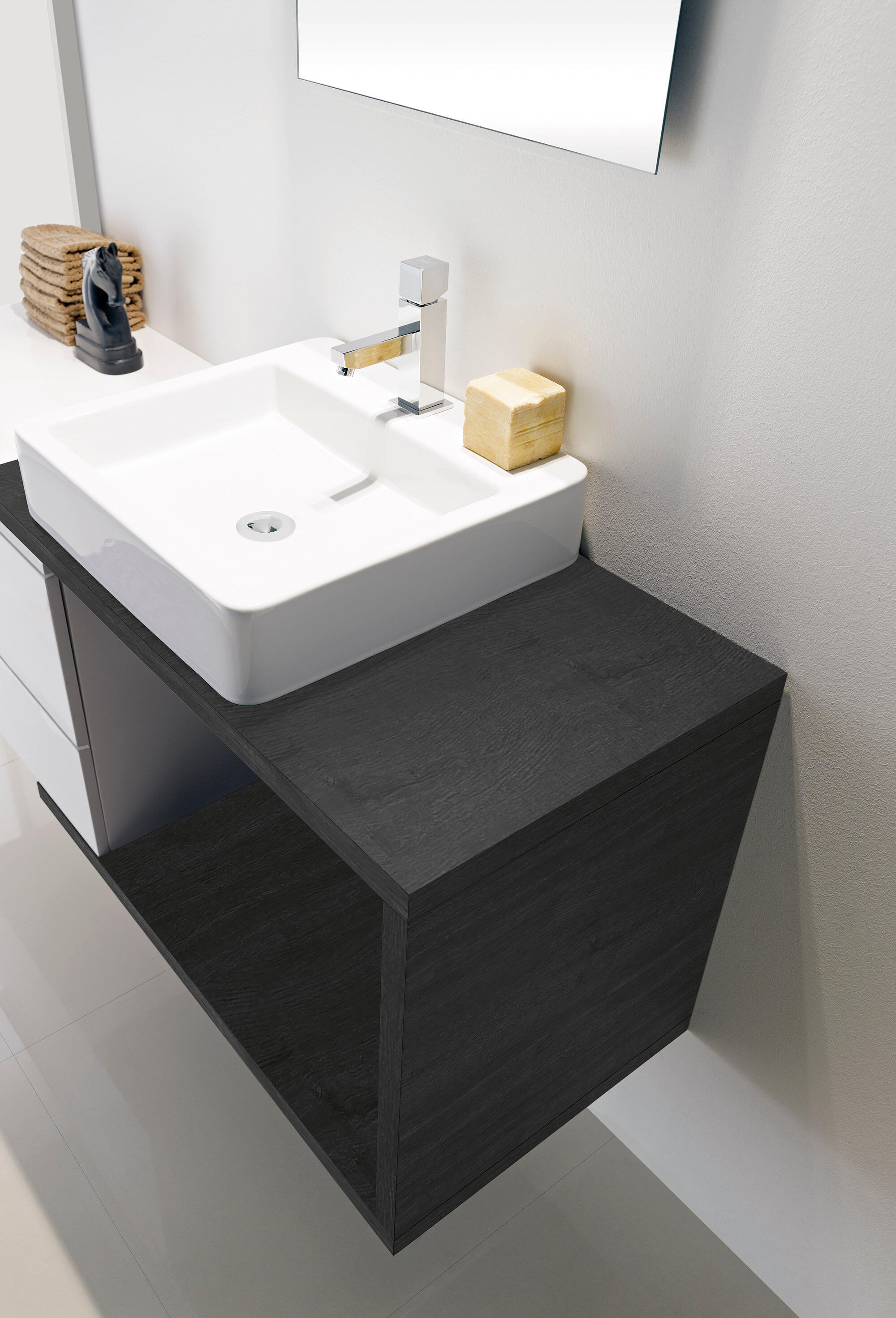 Móvel de casa de banho ADAPT 77 1 PORTA 1 GAVETA BRANCO - 4