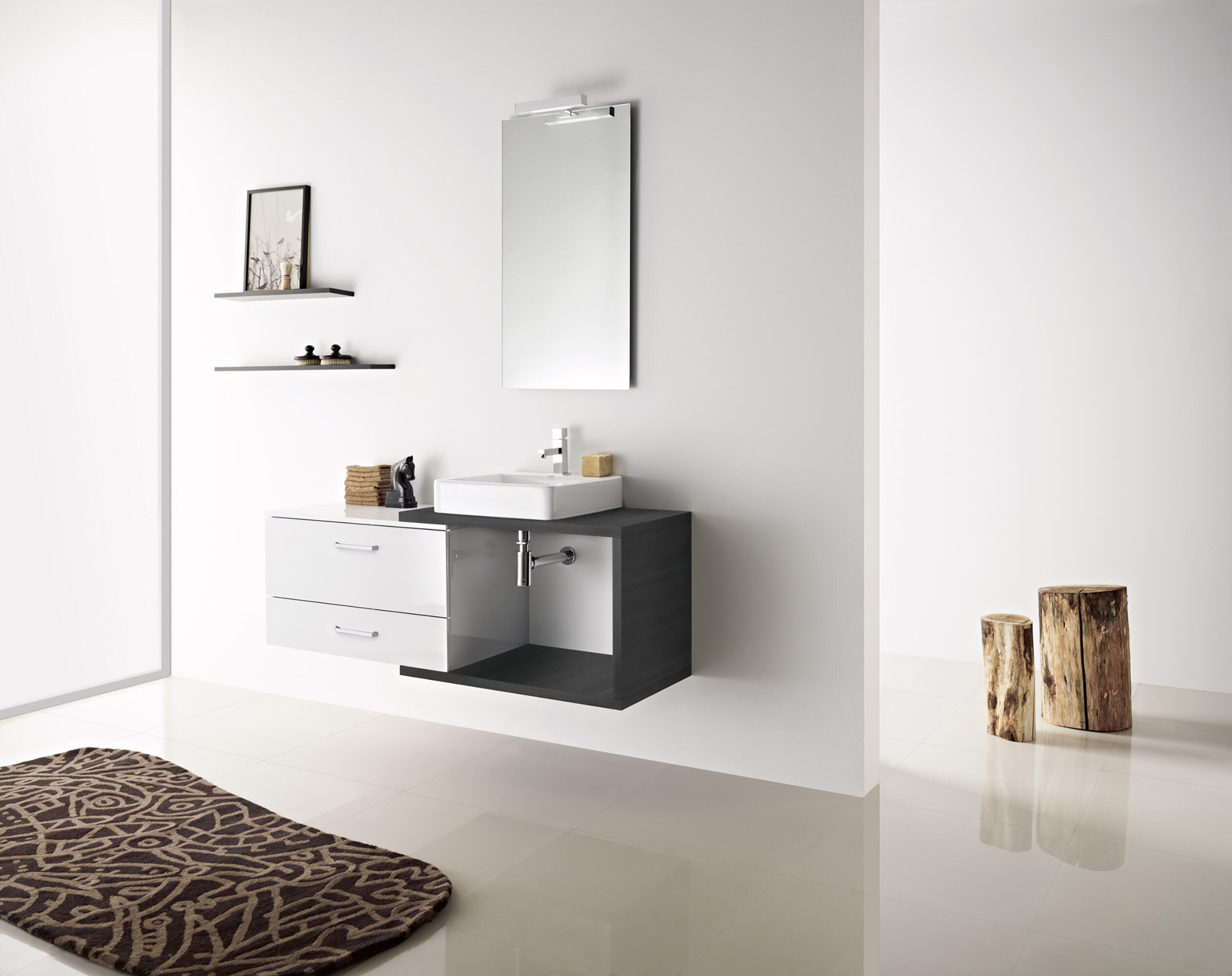 Móvel de casa de banho ADAPT 77 1 PORTA 1 GAVETA BRANCO - 12