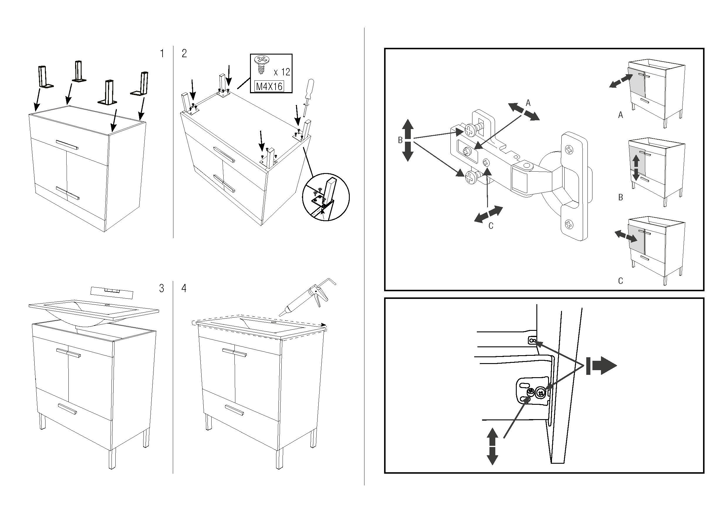 Móvel com lavatório ARRÁBIDA 60 CM BRANCO - 6