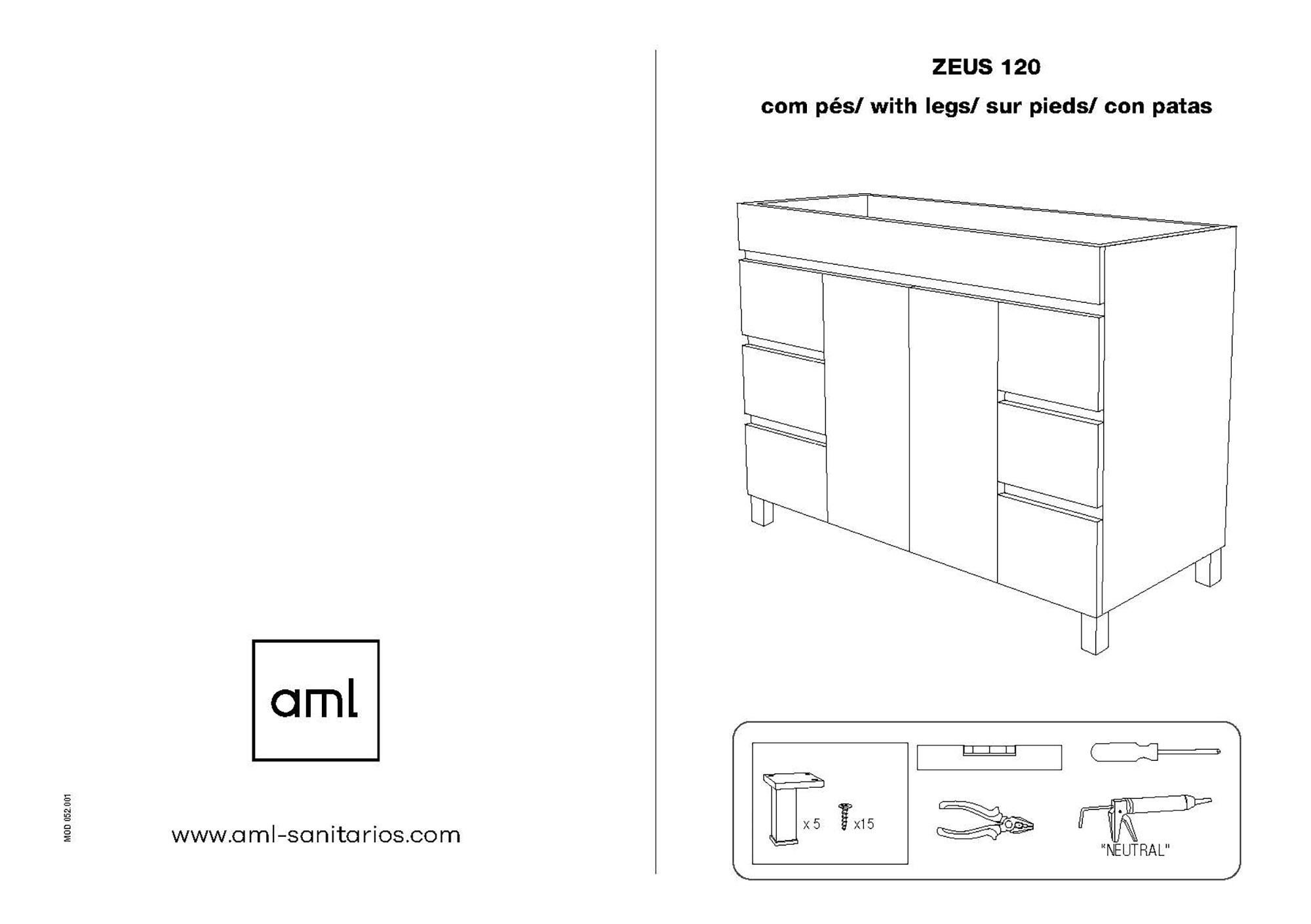 Móvel de casa de banho ZEUS BRANCO 120 - 6