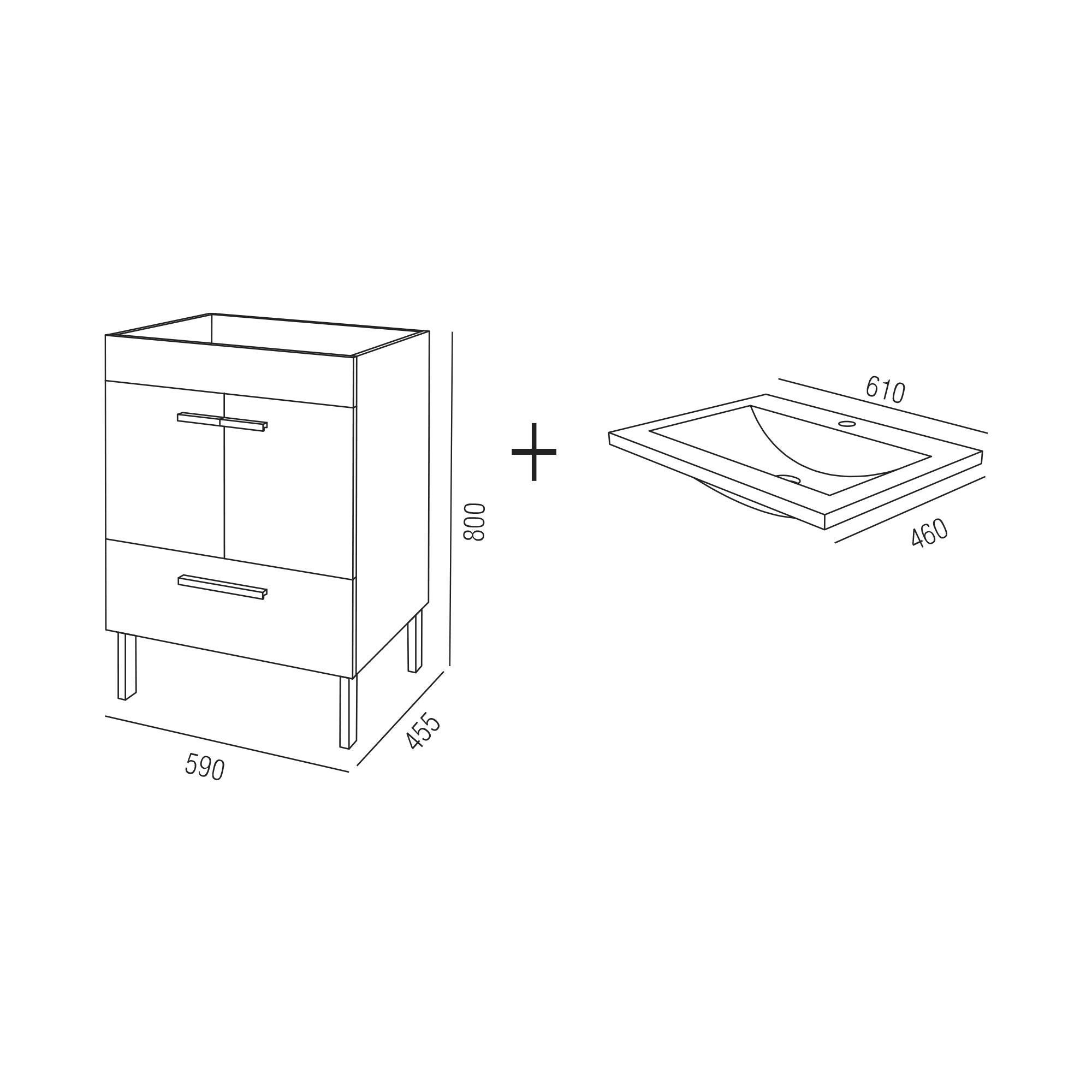 Móvel com lavatório ARRÁBIDA 60 CM BRANCO - 5