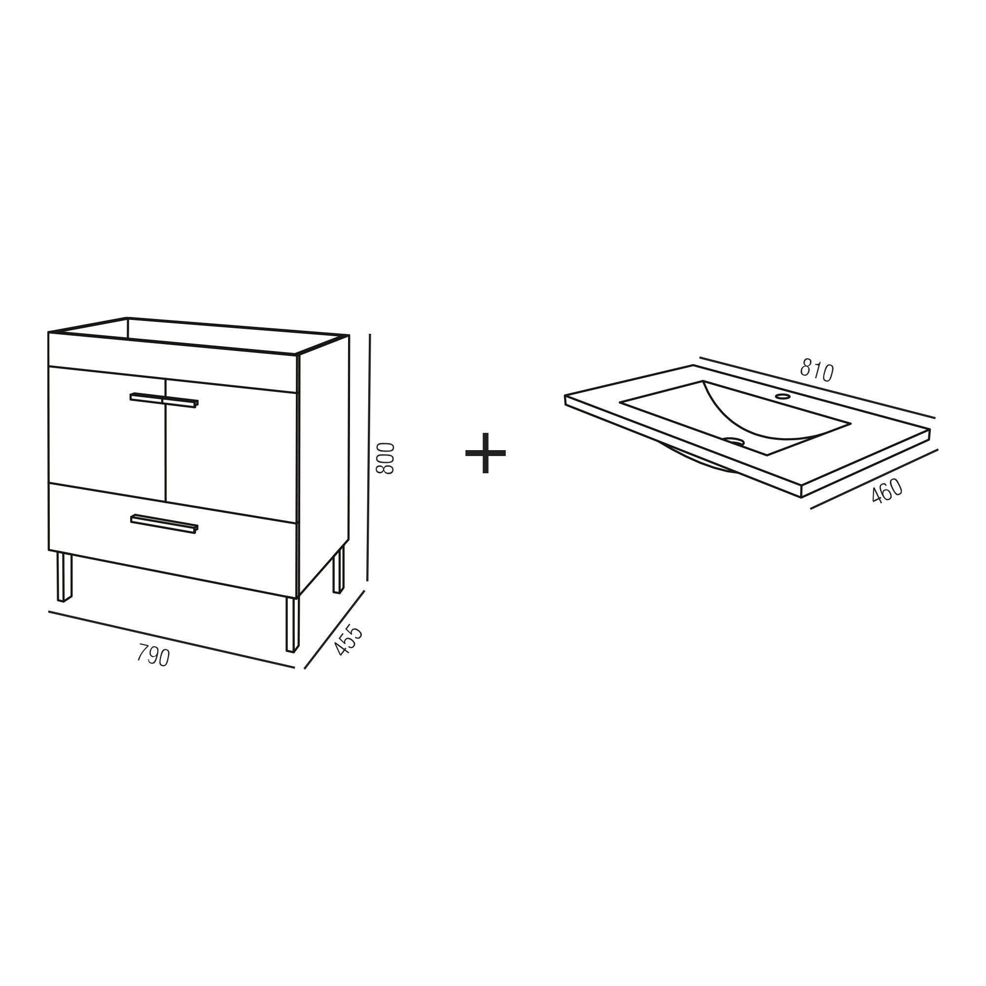 Móvel com lavatório ARRÁBIDA 80 CM BRANCO - 5