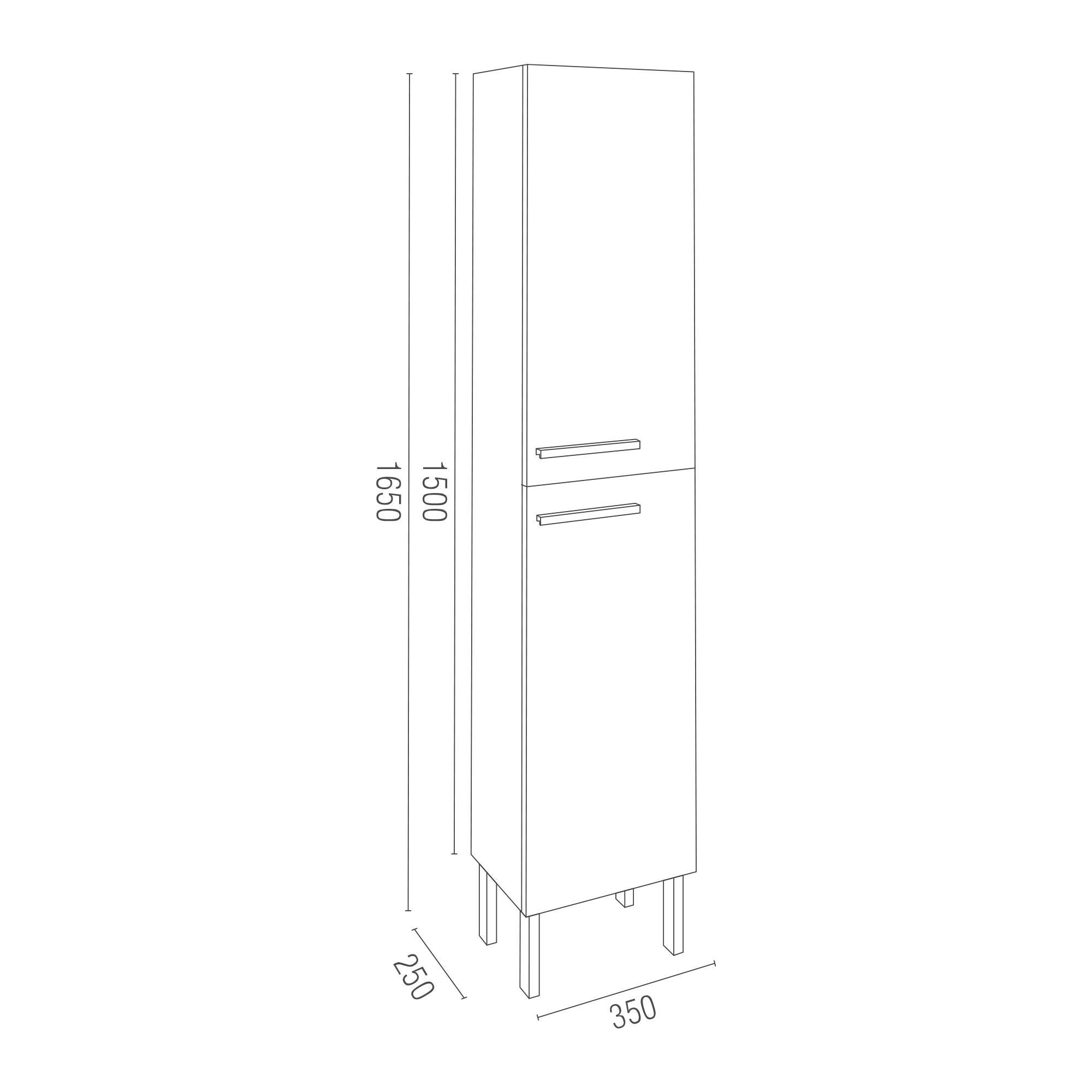 Móvel de arrumação para casa de banho 35x25x165 cm carvalho AML Arrábida - 7