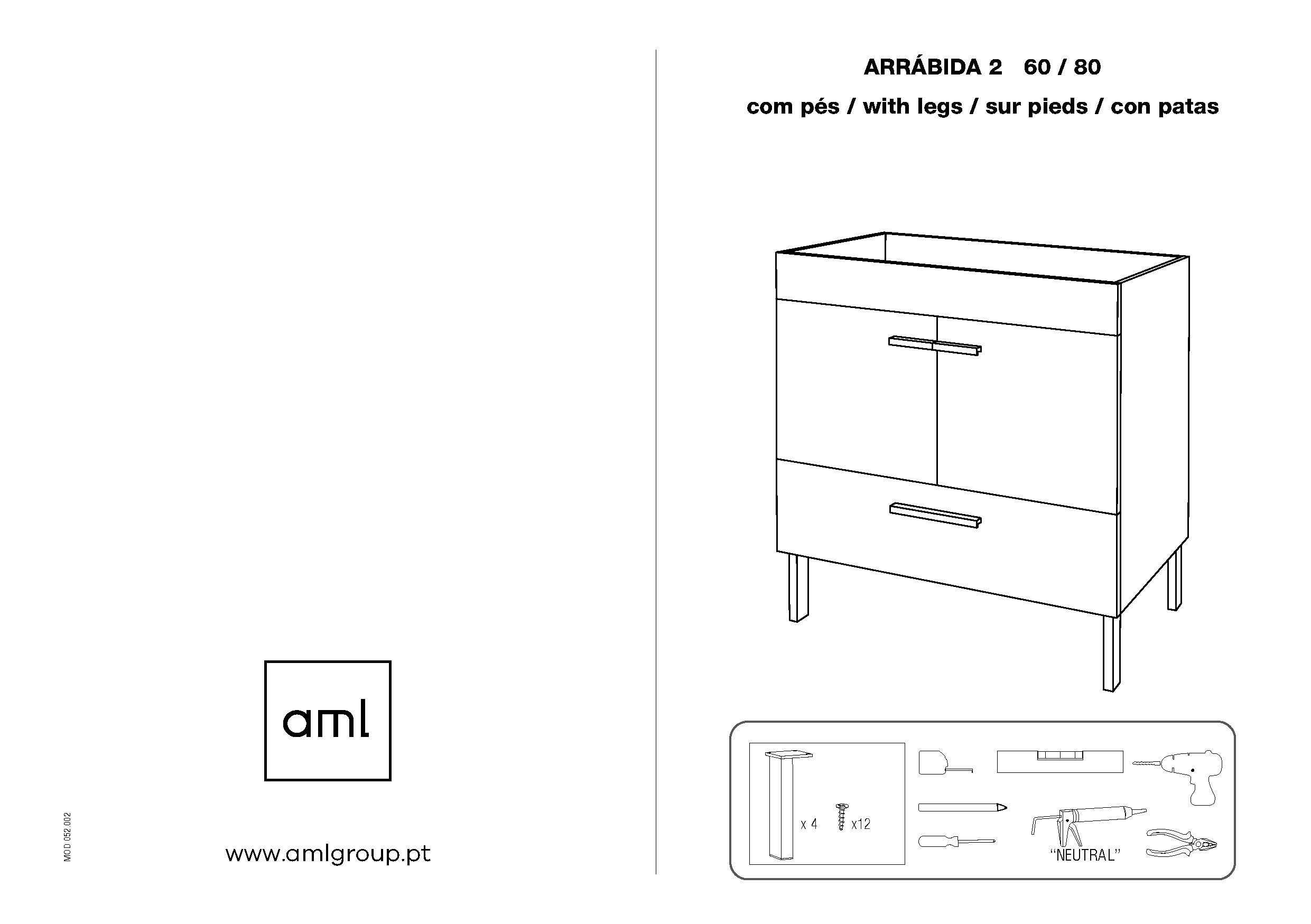 Móvel com lavatório ARRÁBIDA 60 CM BRANCO - 4