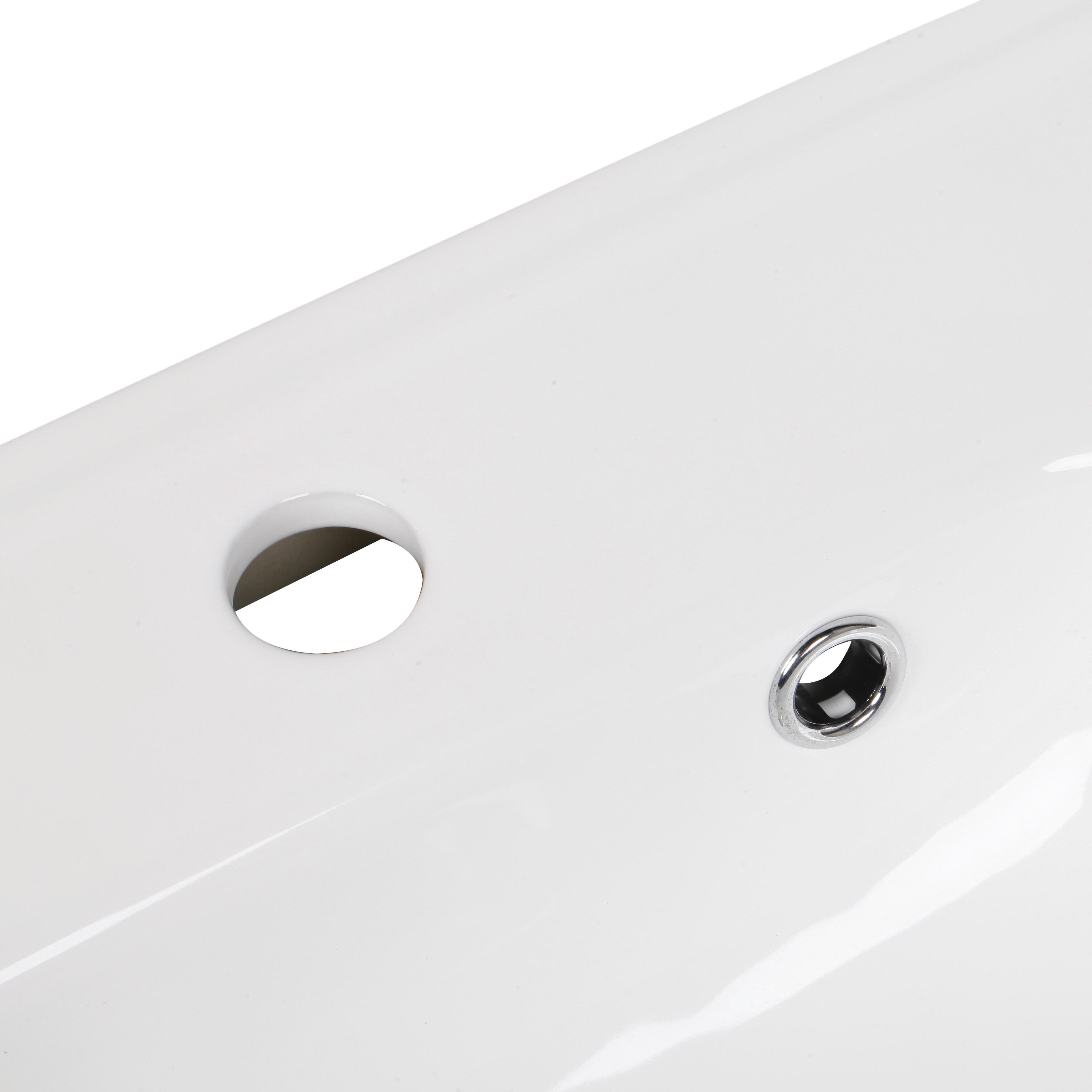 Lavabo a incasso rettangolare vasca centrale Remix L 46 x H 15 x P 35 cm in ceramica bianco lucido - 15