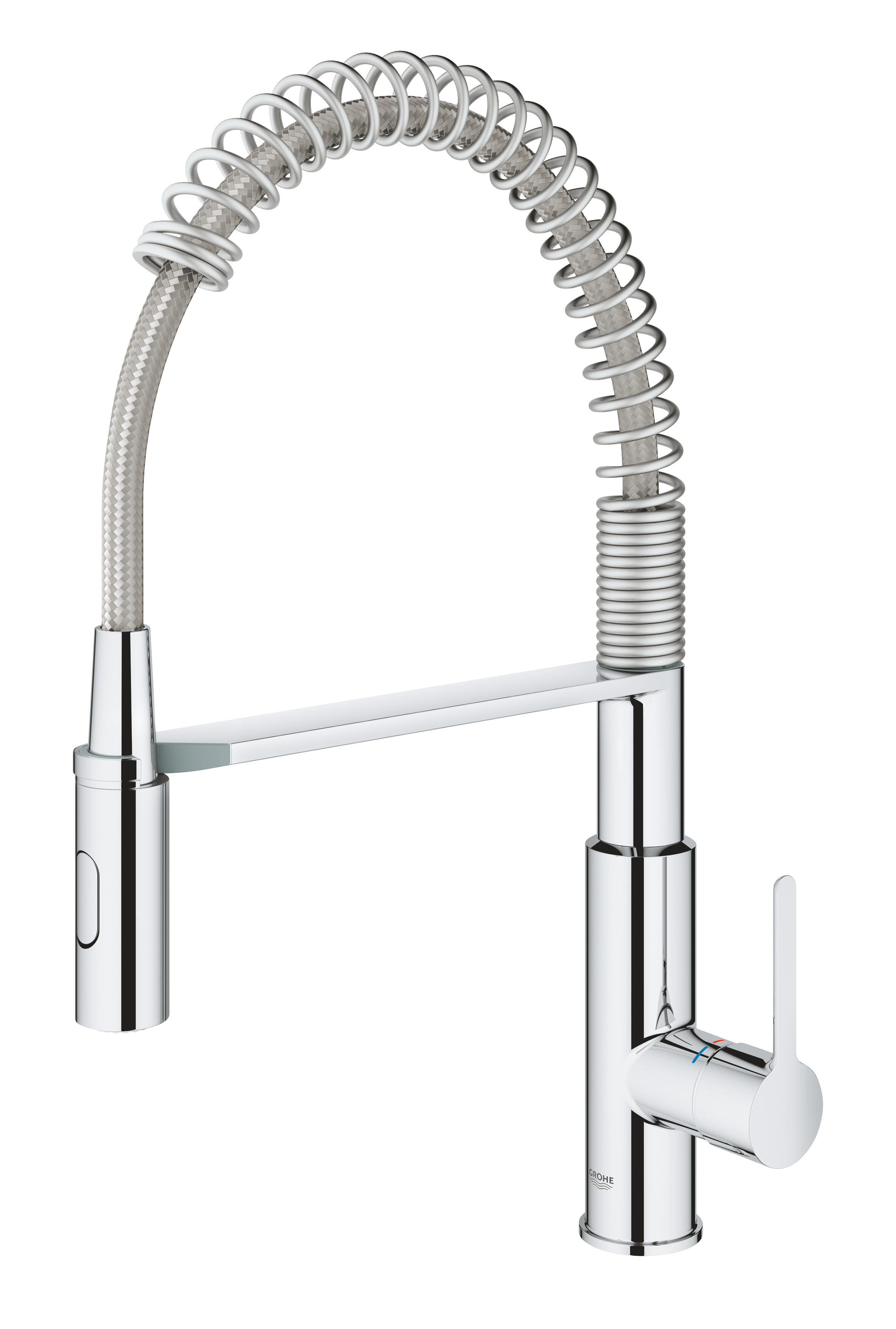 Rubinetto da cucina con doccetta a collo di cigno Get Clova argento cromato lucido GROHE - 5