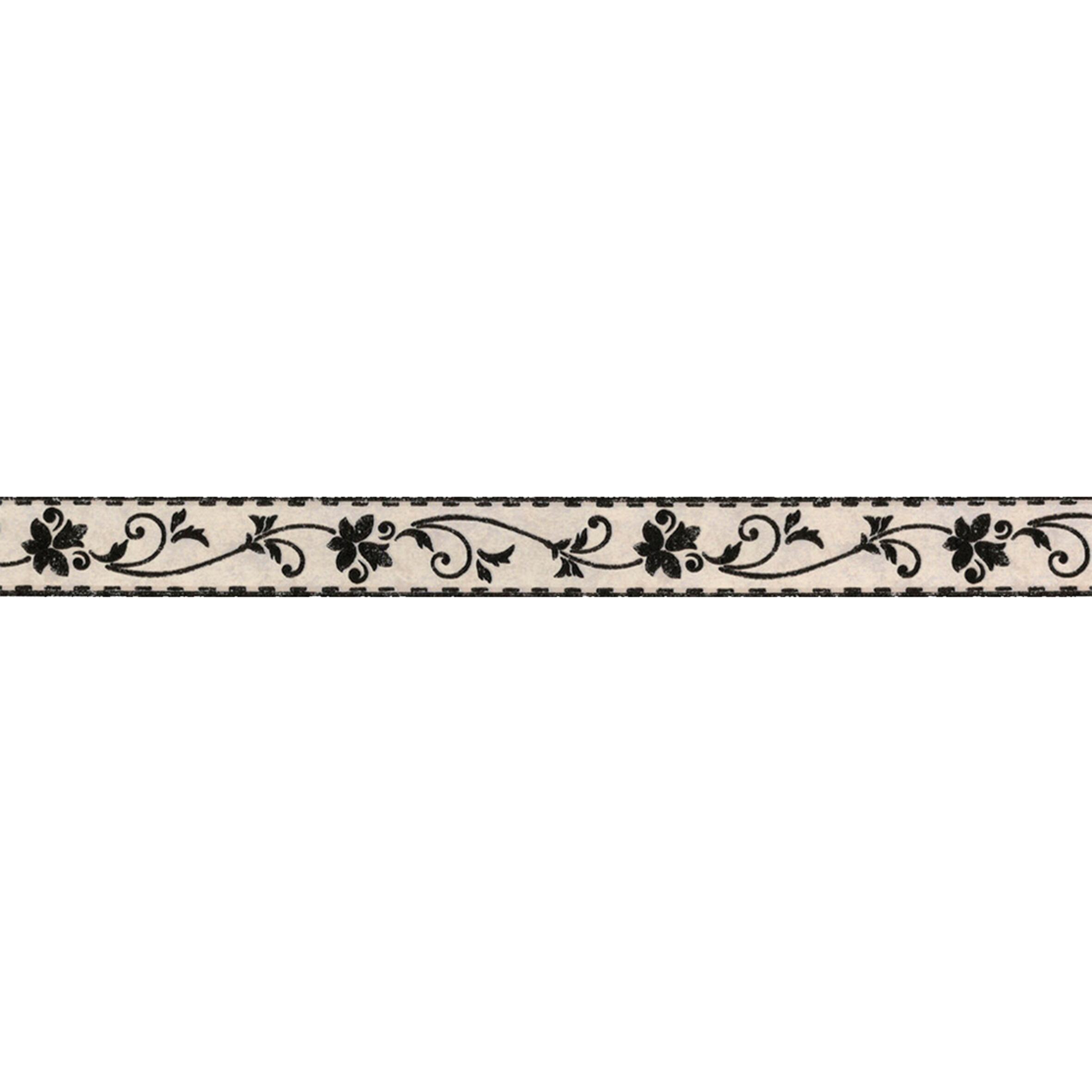 Bordo per carta da parati Tralcio nero/bianco 5.3 cm x 5 m - 3