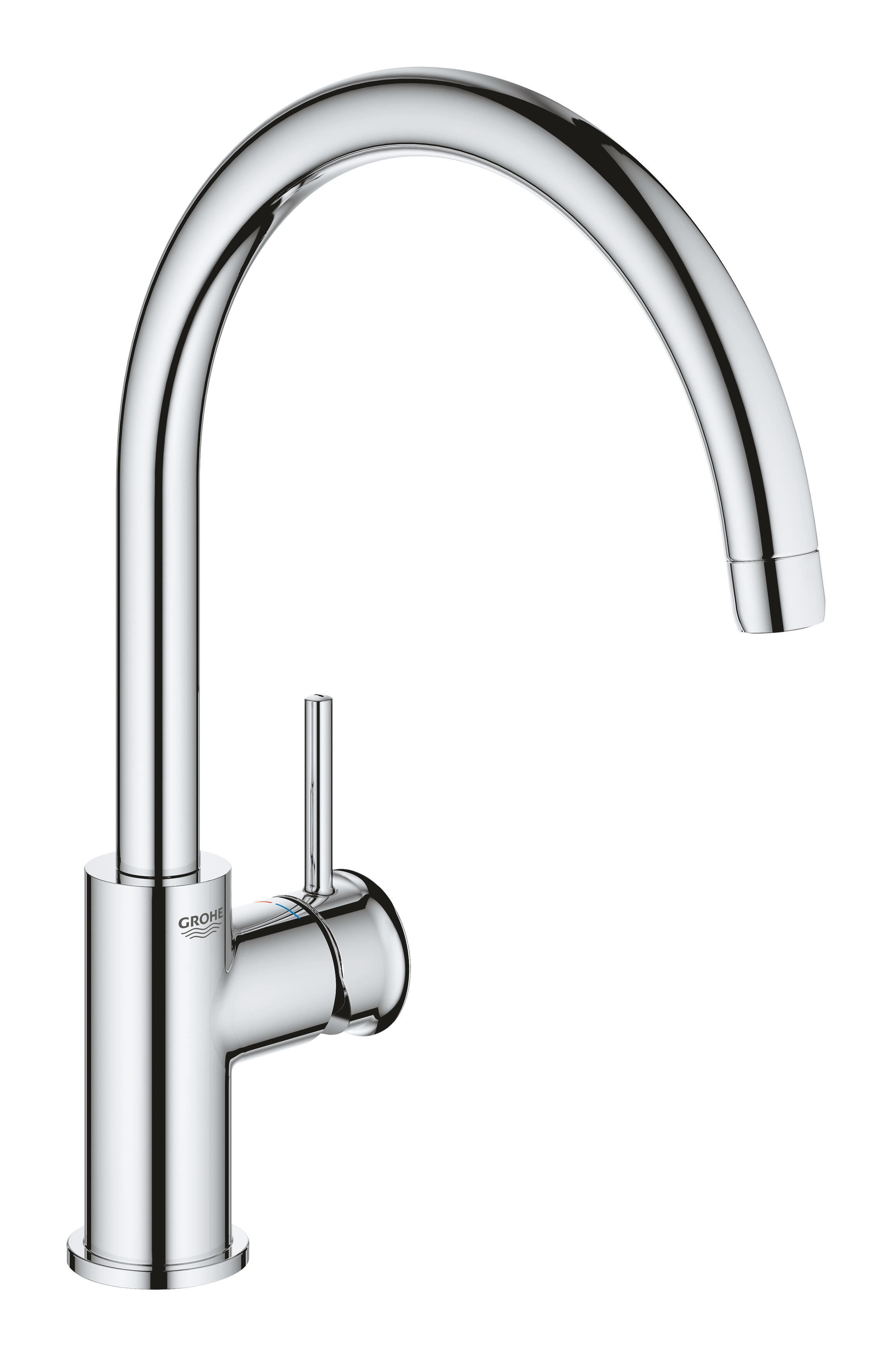Rubinetto da cucina fisso a collo di cigno Start Classic argento cromato lucido GROHE - 4