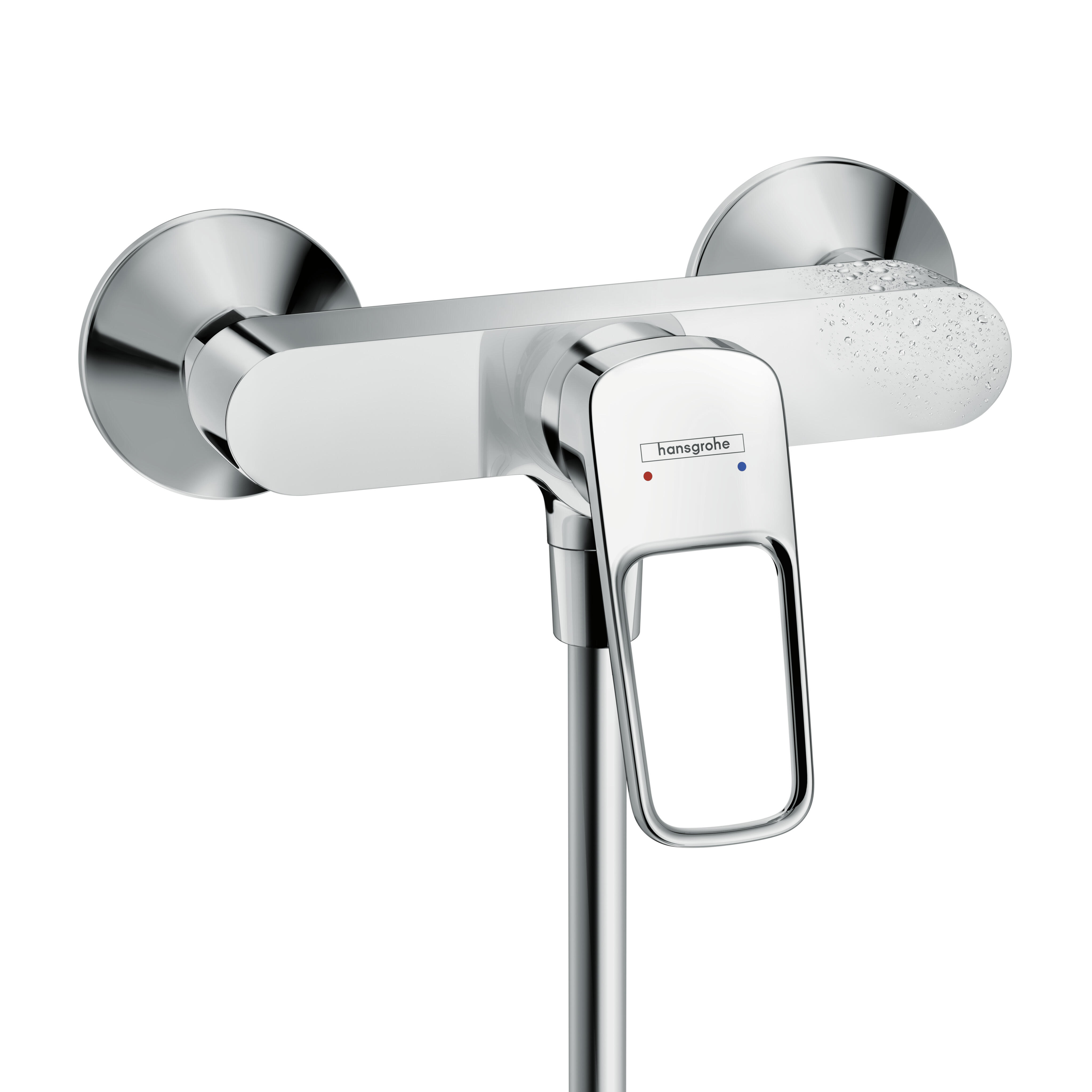 Rubinetto per doccia getto laminare cristallino monocomando Logis Loop cromo lucido HANSGROHE - 2