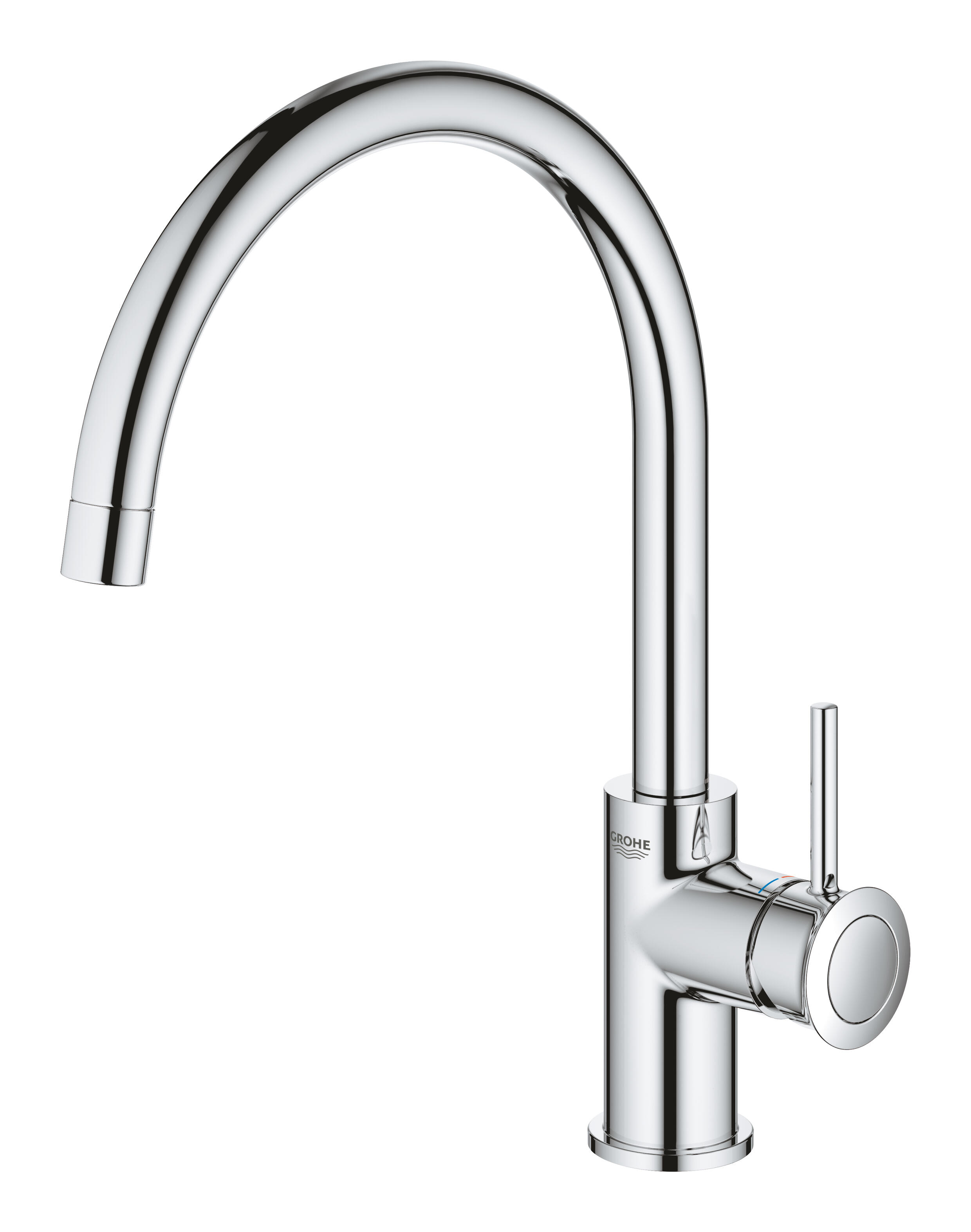 Rubinetto da cucina fisso a collo di cigno Start Classic argento cromato lucido GROHE - 5