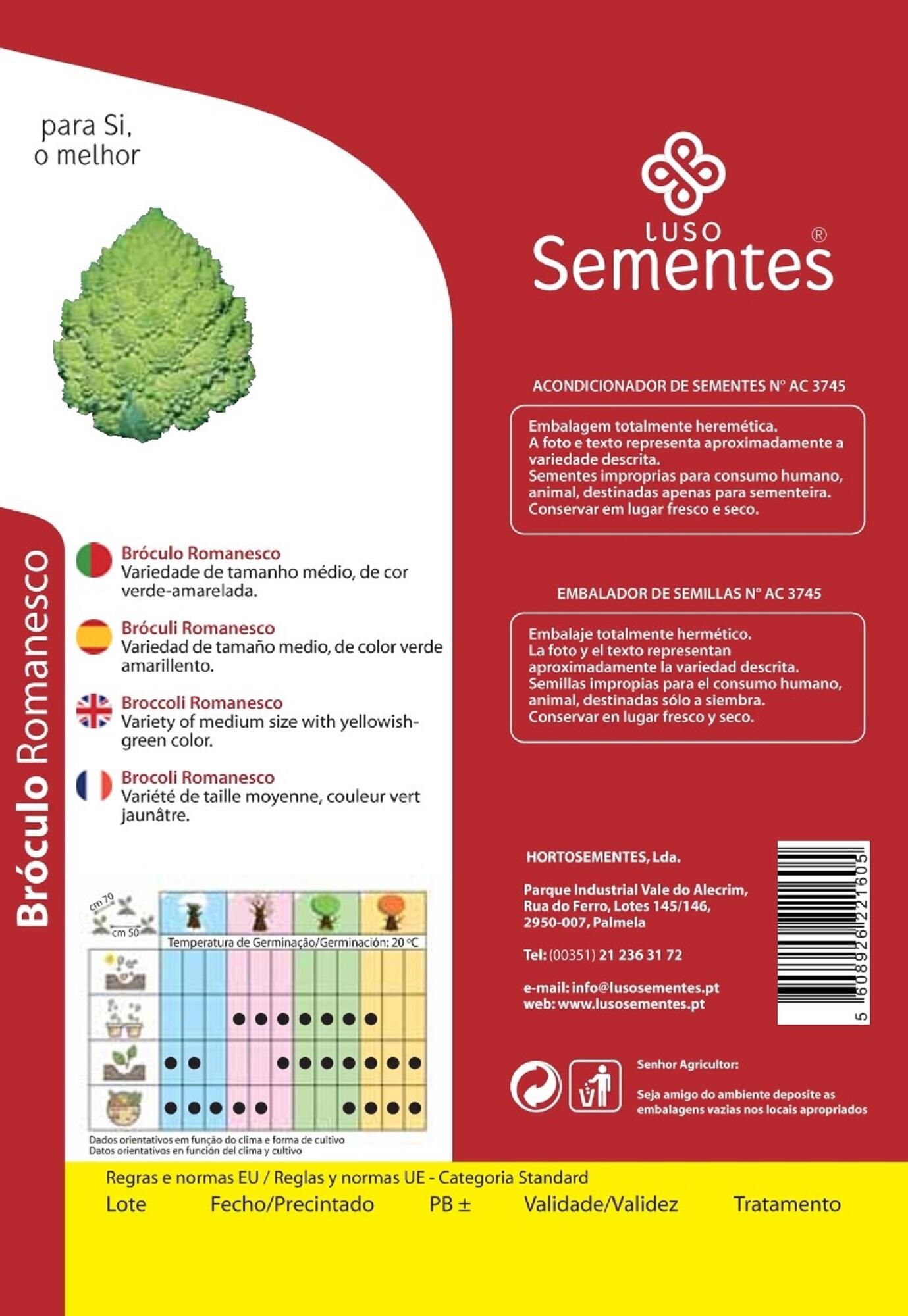 Semente de bróculo romanesco 10g Luso Sementes - 2