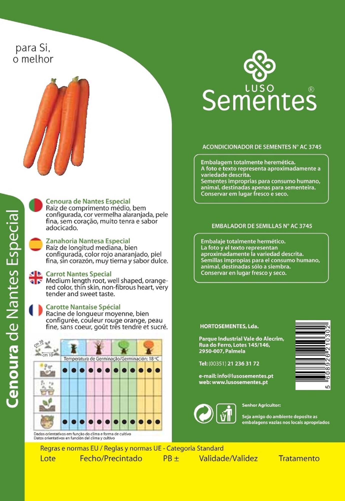 Semente de cenoura nantes especial 10g Luso Sementes - 2