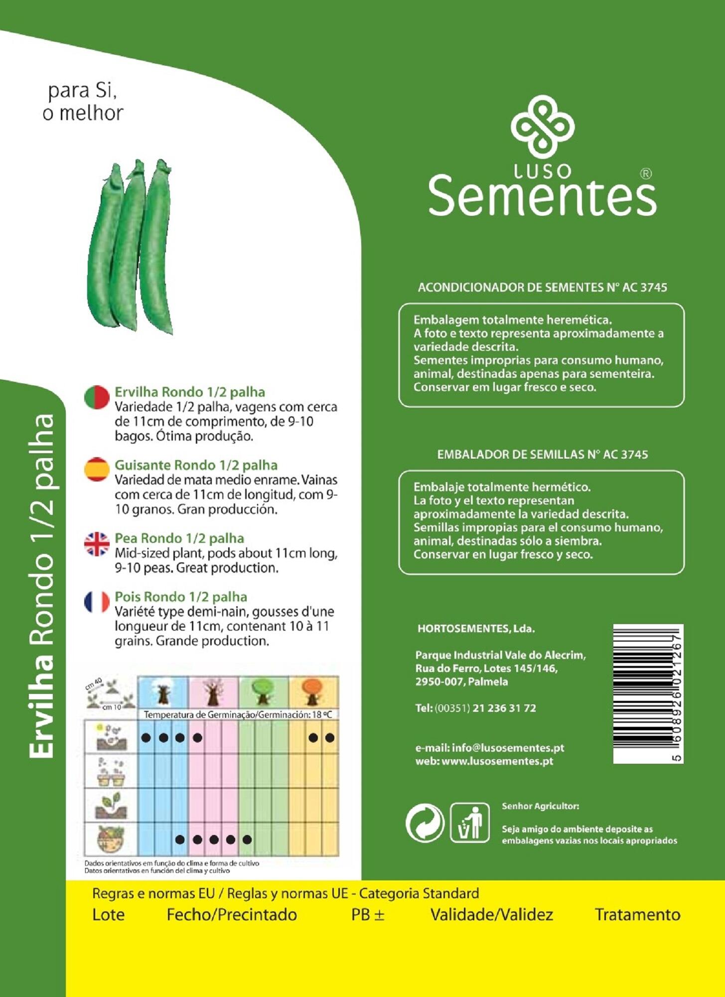 Semente de ervilha rondo 100 gr Luso Sementes - 2