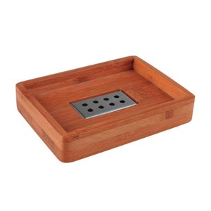 3 Pezzi Porta Sapone in Legno, Naturale di bambù Portasapone Scatola di Sapone, Porta Sapone Scatola per Spugne Bagno Doccia Cucina, Massaggio