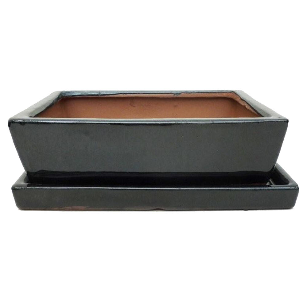 Vaso e prato CERÂMICA VERDE 19 A 22CM - 2