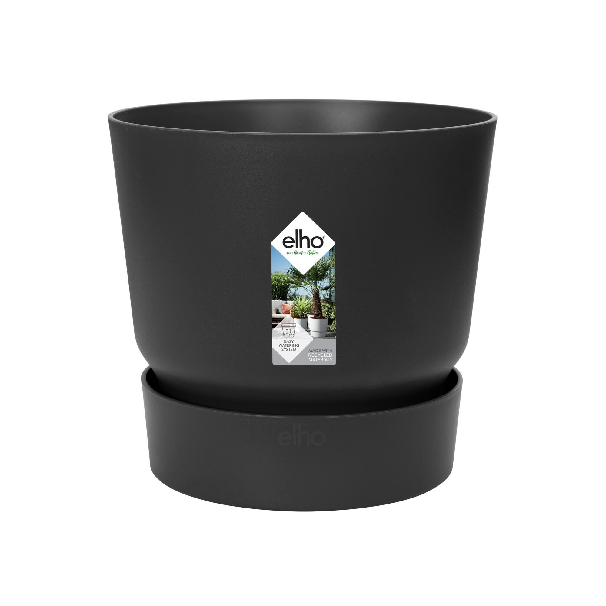 Maceta auto riego greenville de polipropileno negro de ø 16 cm