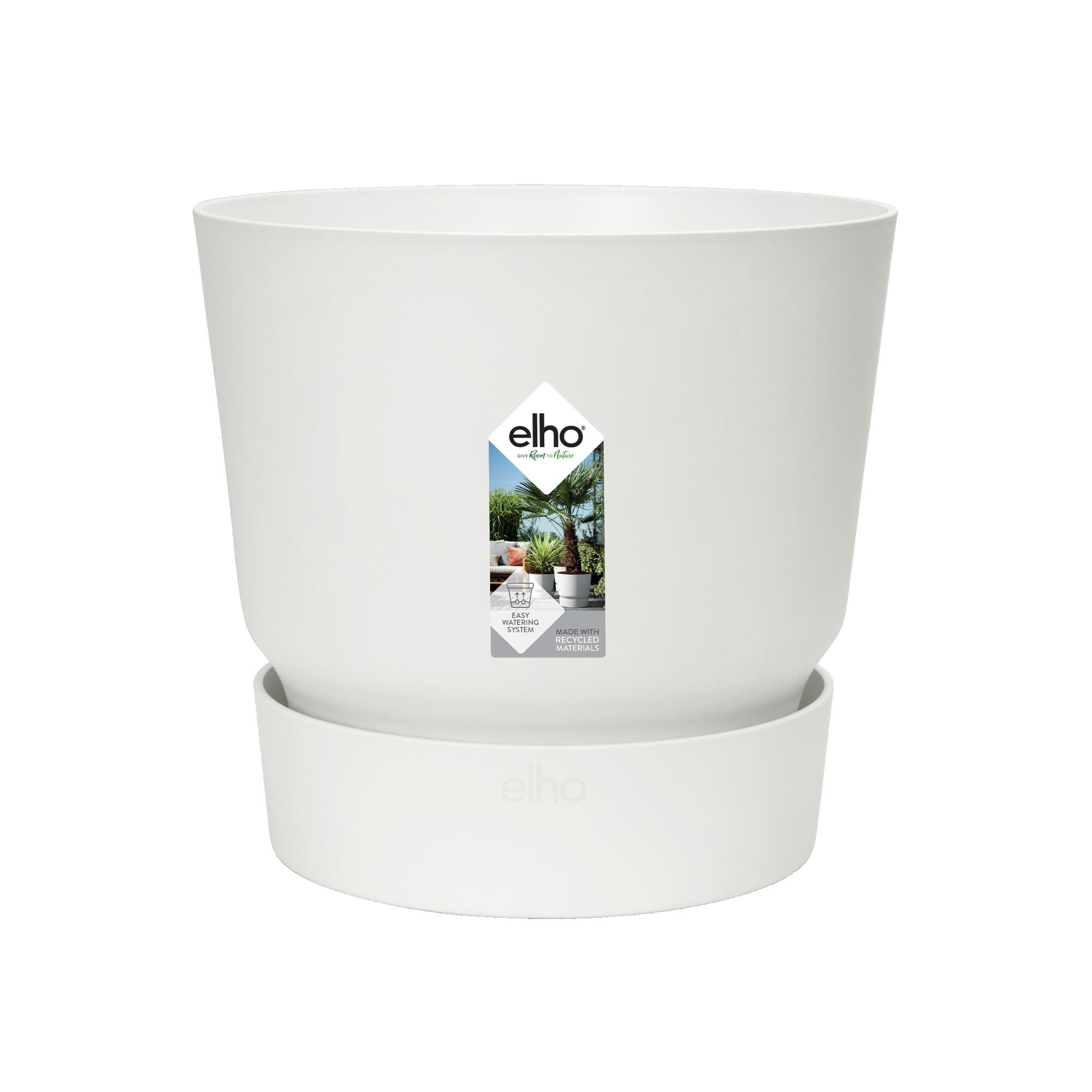 Maceta auto riego greenville de polipropileno blanco de ø 16 cm