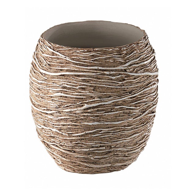 Bicchiere da bagno porta spazzolini Idra beige  L 10.2 x H 10.4 in resina beige