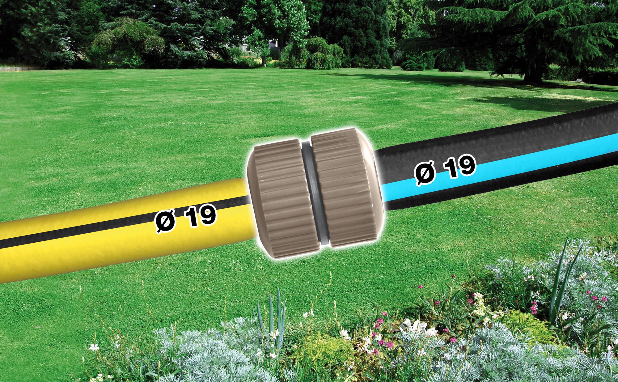 Conector rápido de manguera a manguera JARDIBRIC para diámetro de 19 mm - 2