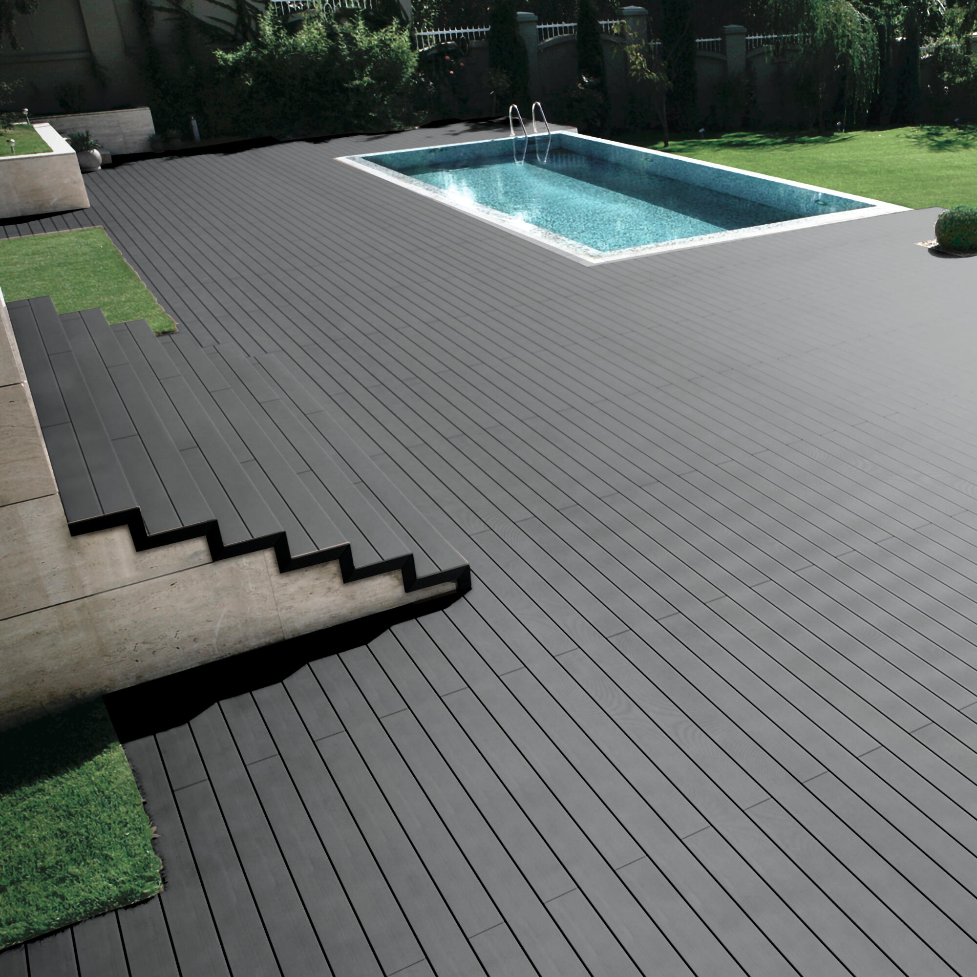 Deck de composite CDECK ALVEOLAR PRETO 24MM 230X14CM - 15